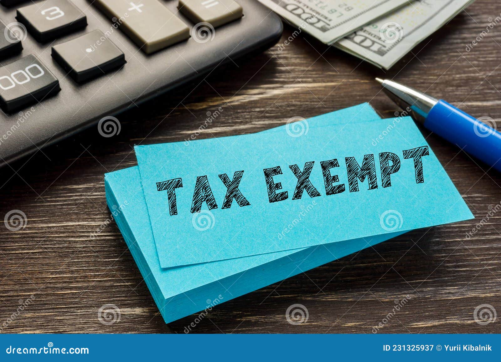 tax exempt sign on the piece of paper