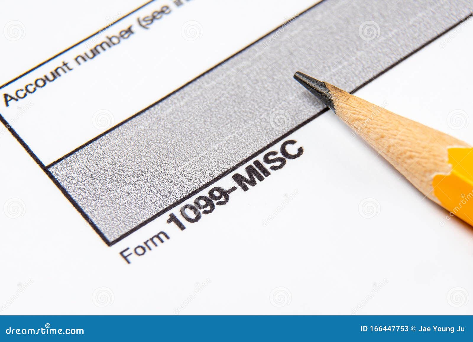 tax form 1099-misc on a white background.