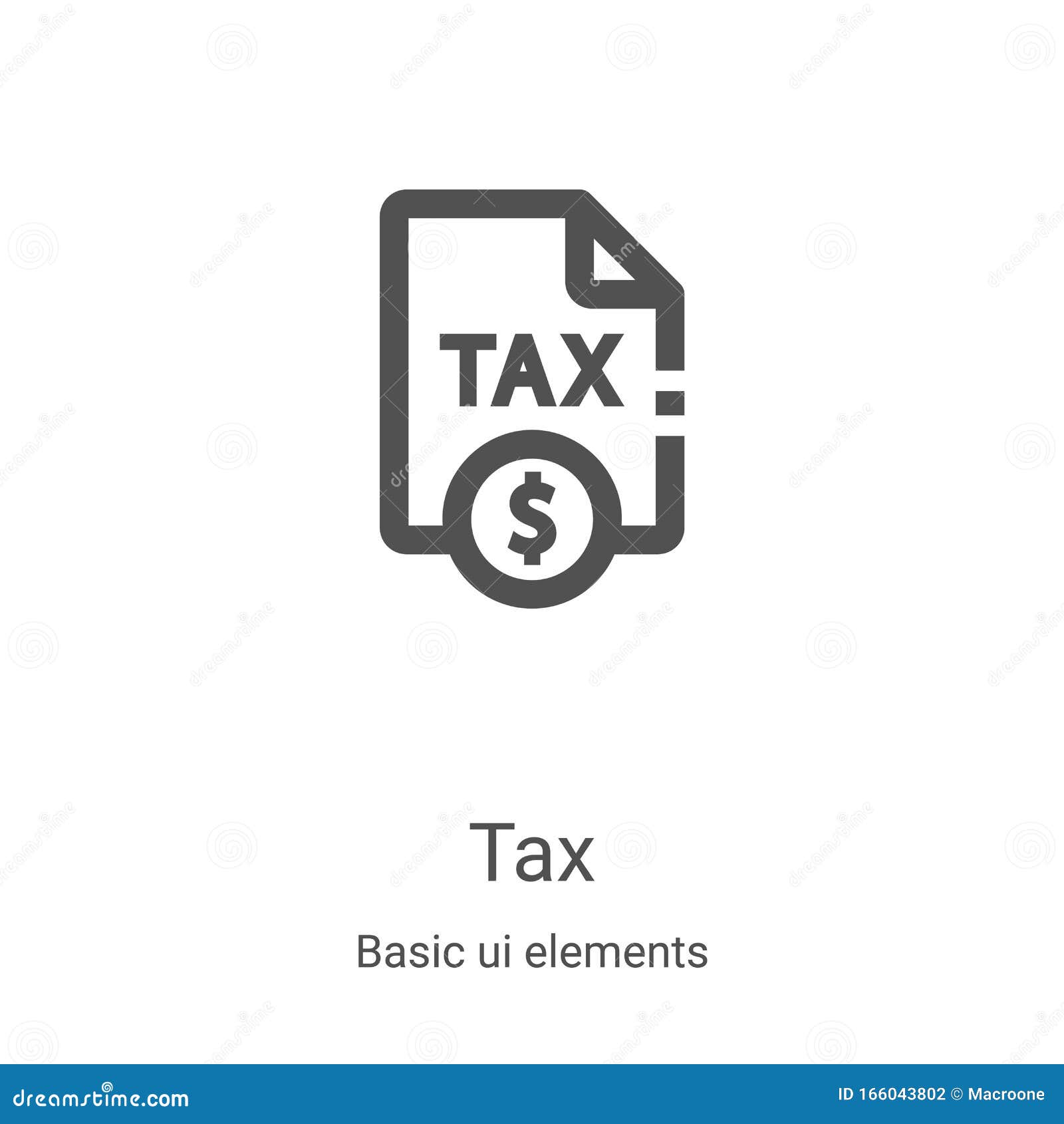 Tax Icon Vector from Basic Ui Elements Collection. Thin Line Tax