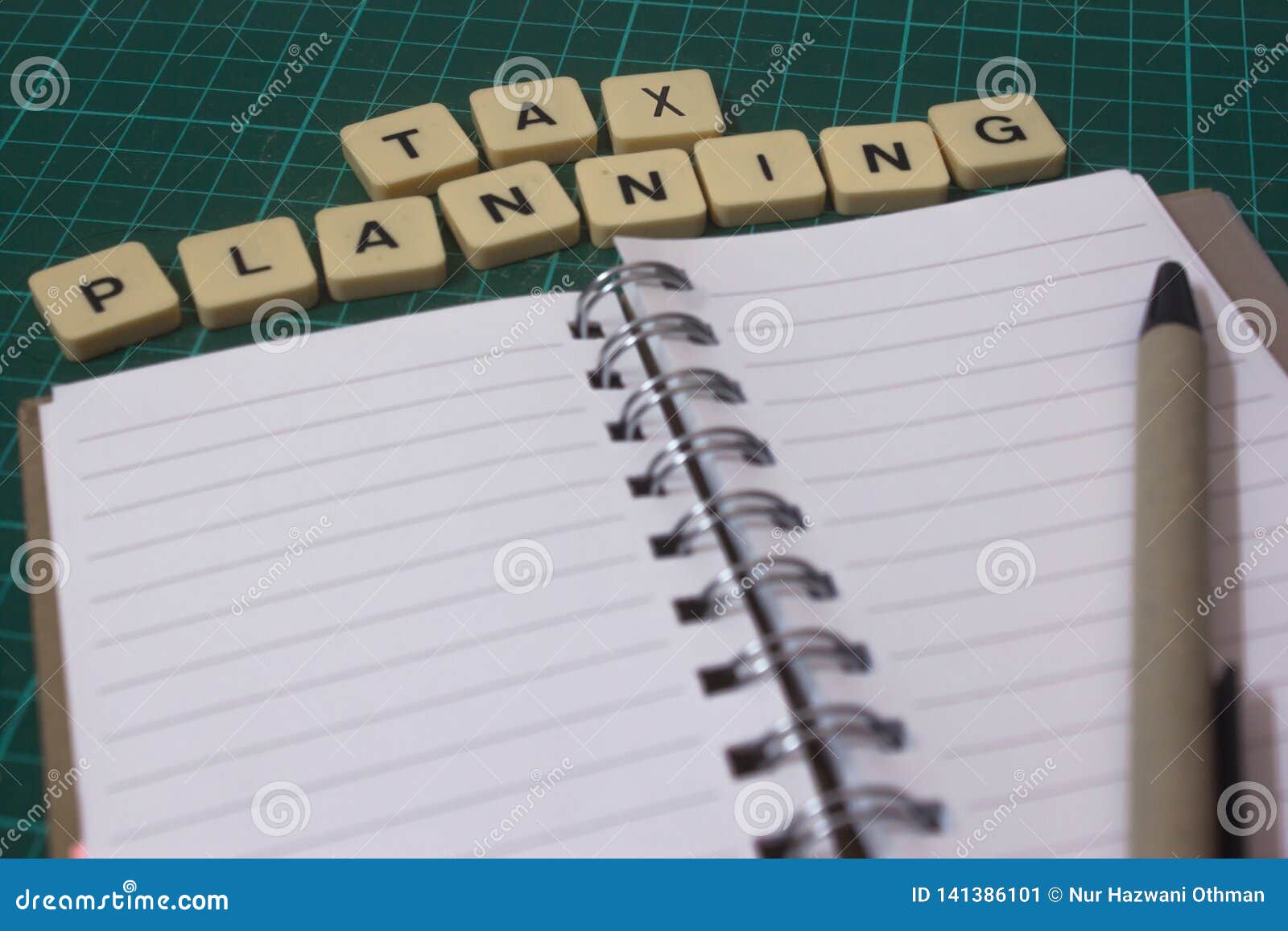 Tax planning on book stock image. Image of financial 141386101