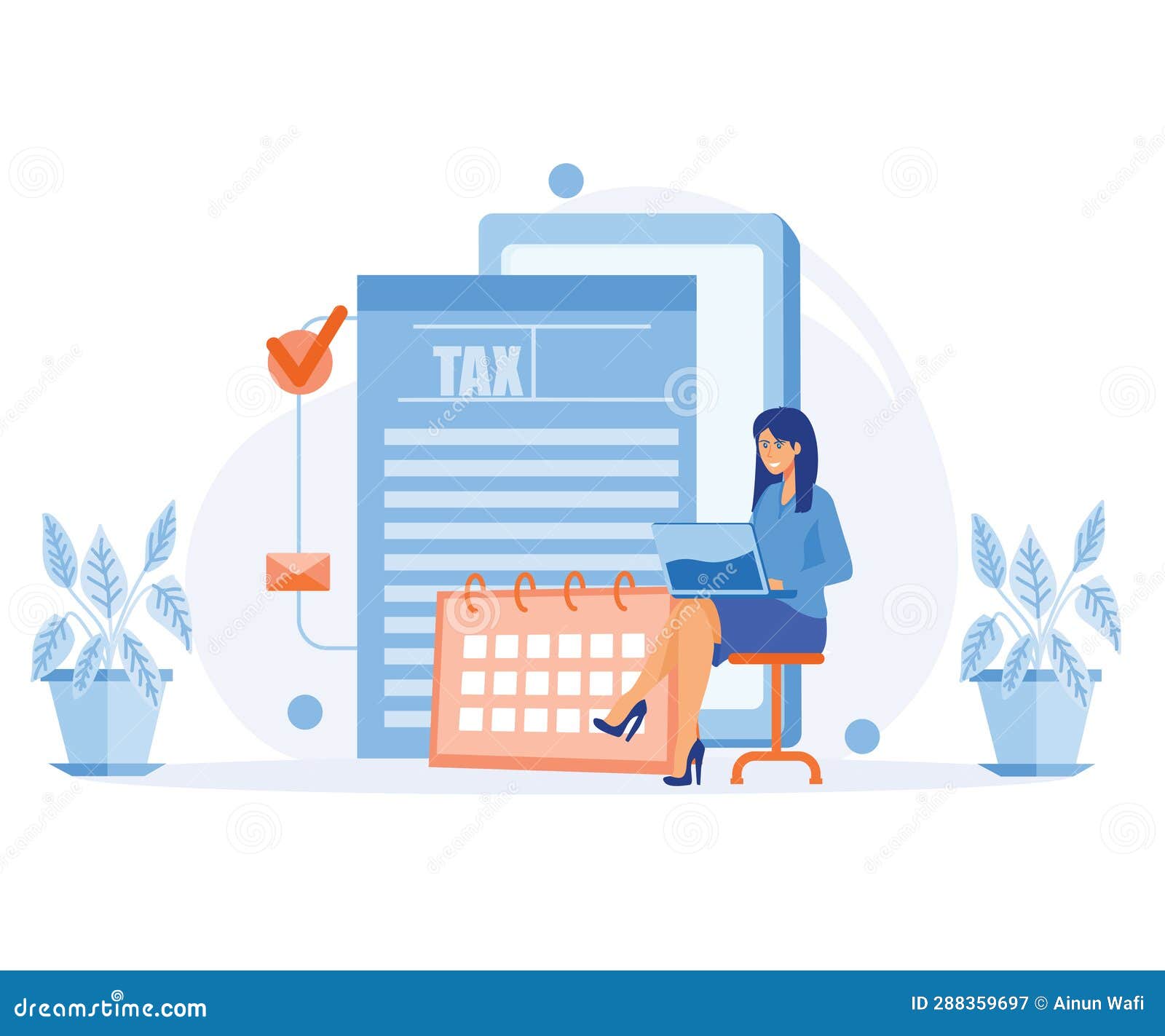 Characters Using the Tax Calendar To Fill in the Tax Declaration Form