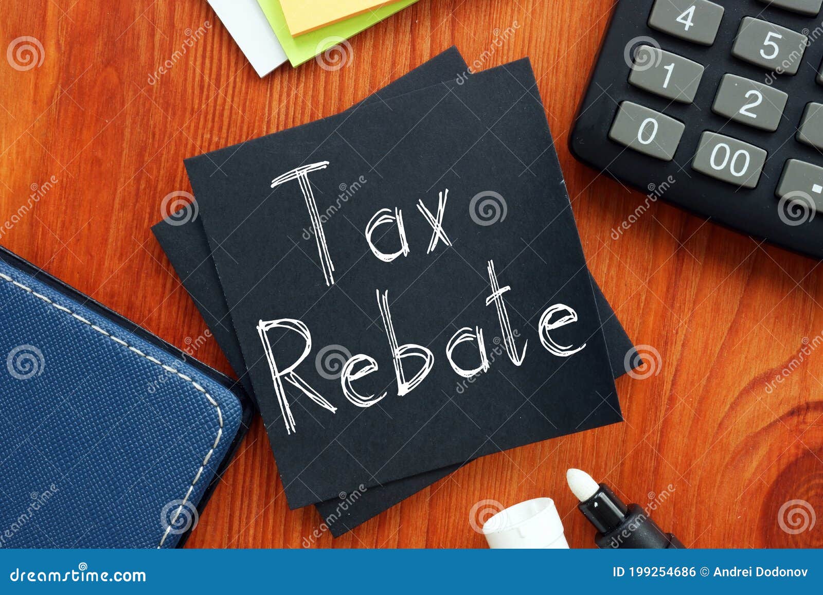 tax-rebate-is-shown-on-the-conceptual-business-photo-stock-photo