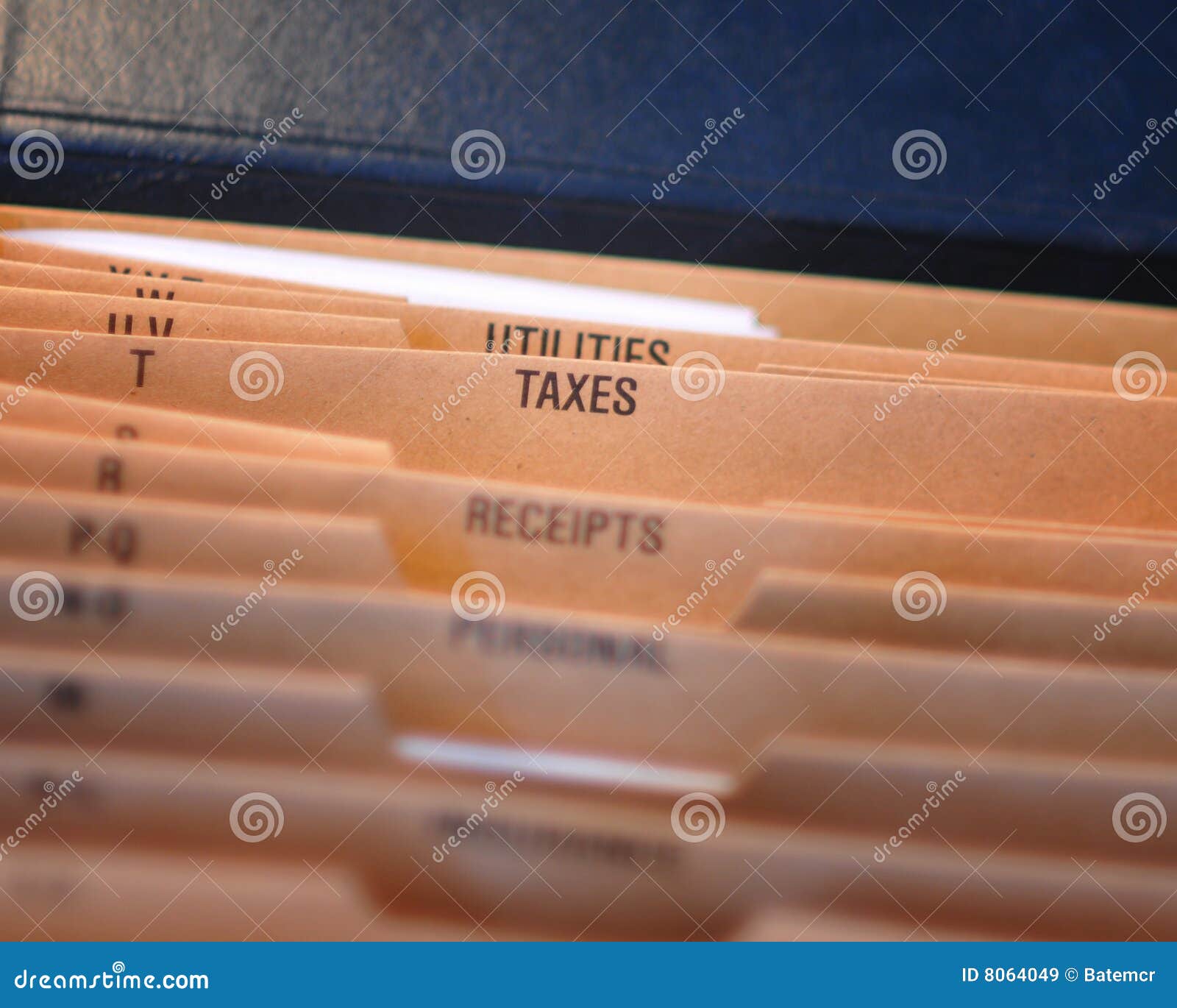 Tax records stock image. Image of deductible, organized 8064049