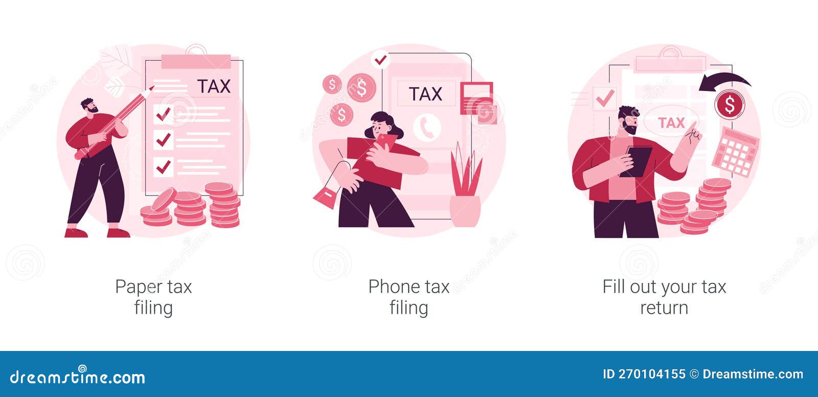 Tax Return Deadline Abstract Concept Vector Illustrations. Stock Vector