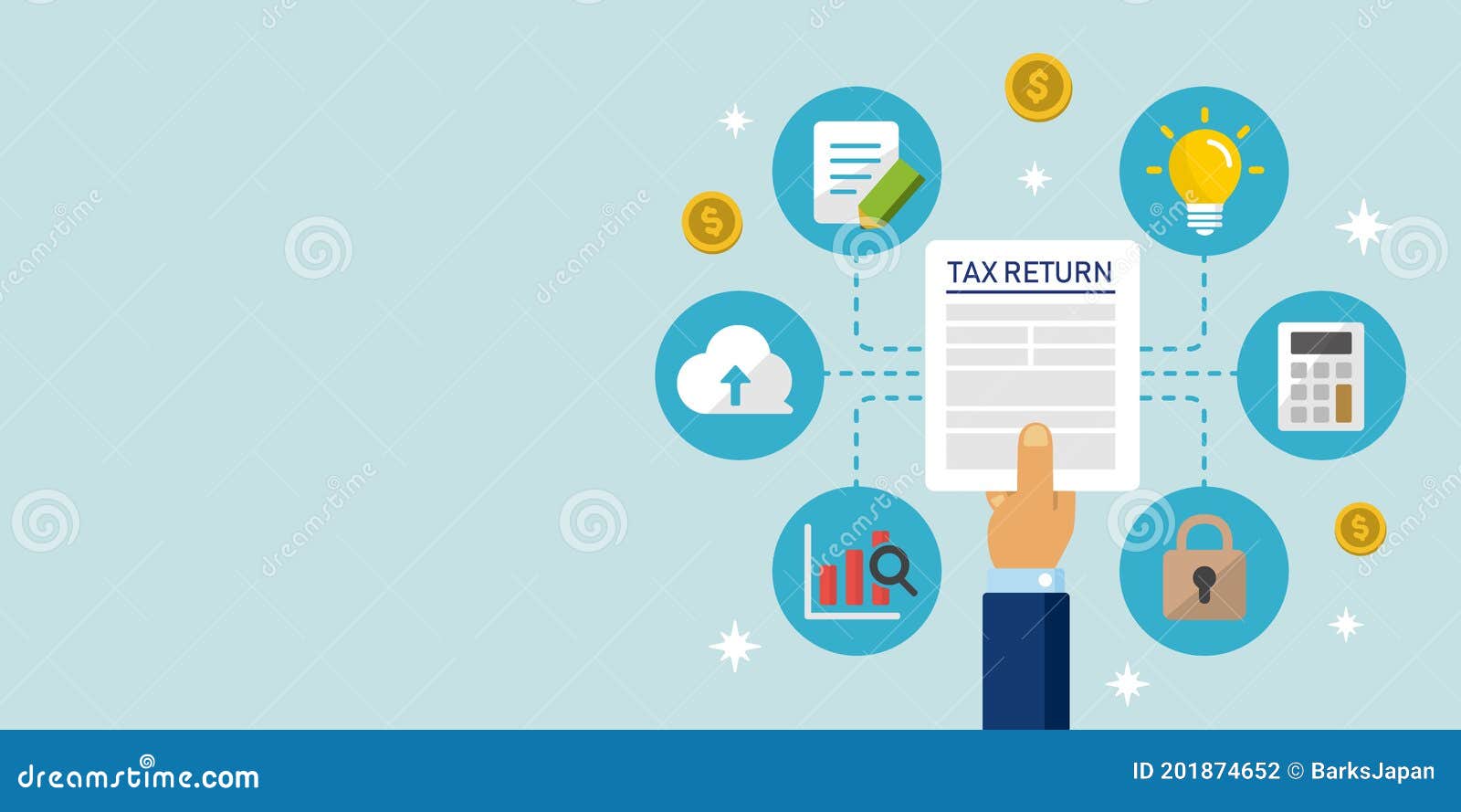tax-return-submit-tax-document-tax-form-cartoon-banner-illustration