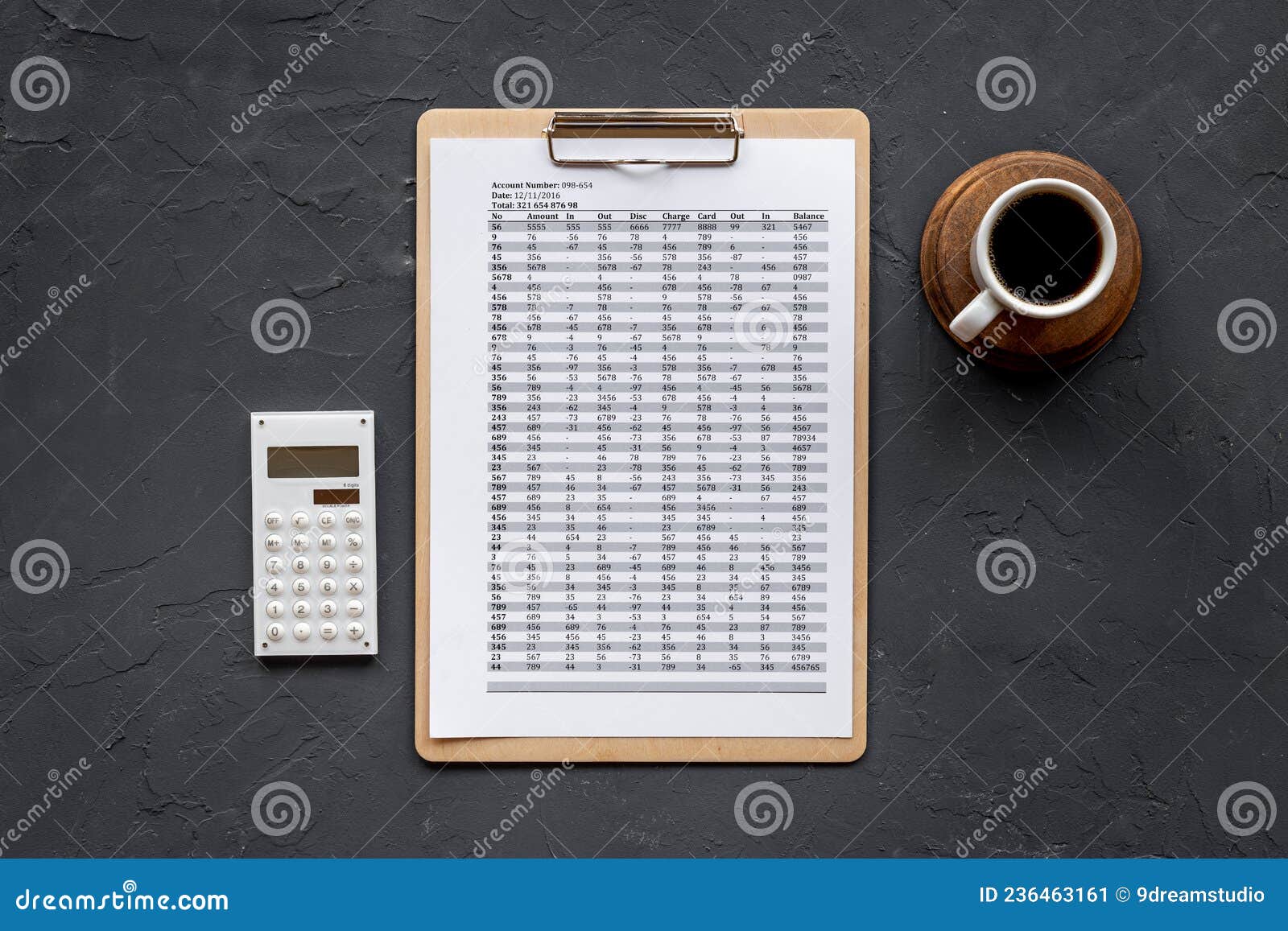 Taxes Accounting on Office Table with Calculator,top View Stock Image