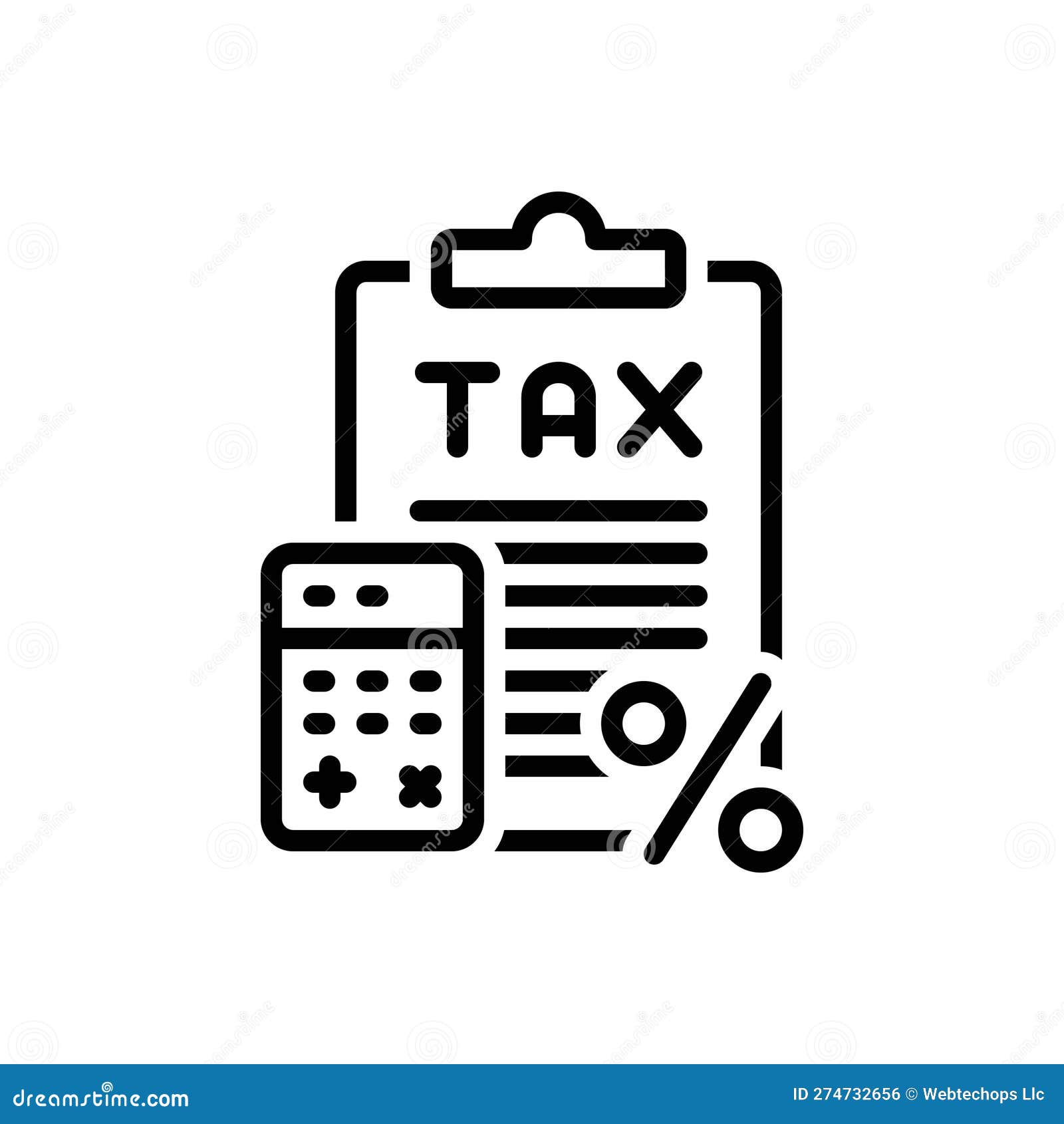 Black Line Icon for Taxes, Levy and Price Stock Vector Illustration