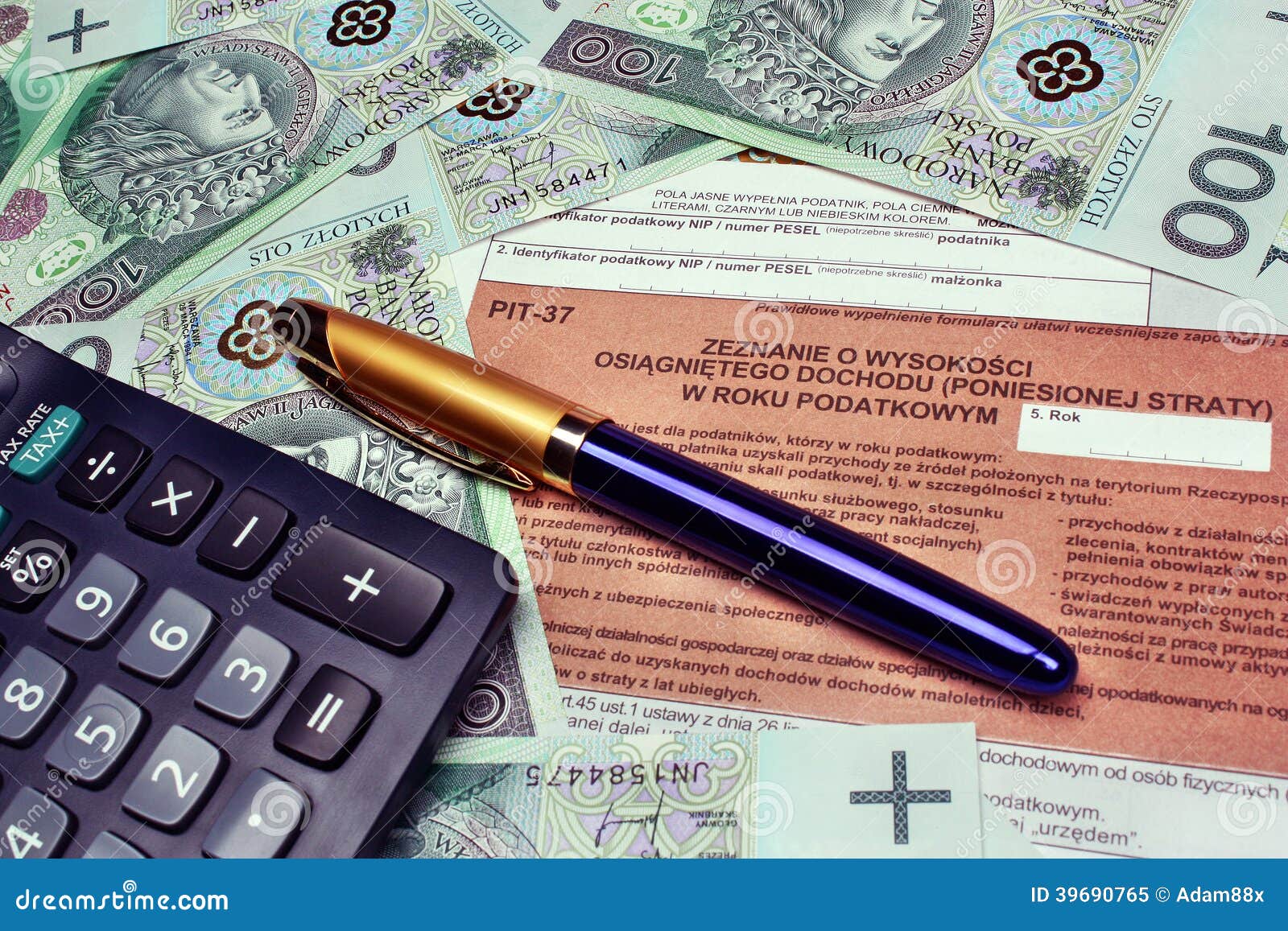 Taxes in poland stock image. Image of credit, banknote 39690765