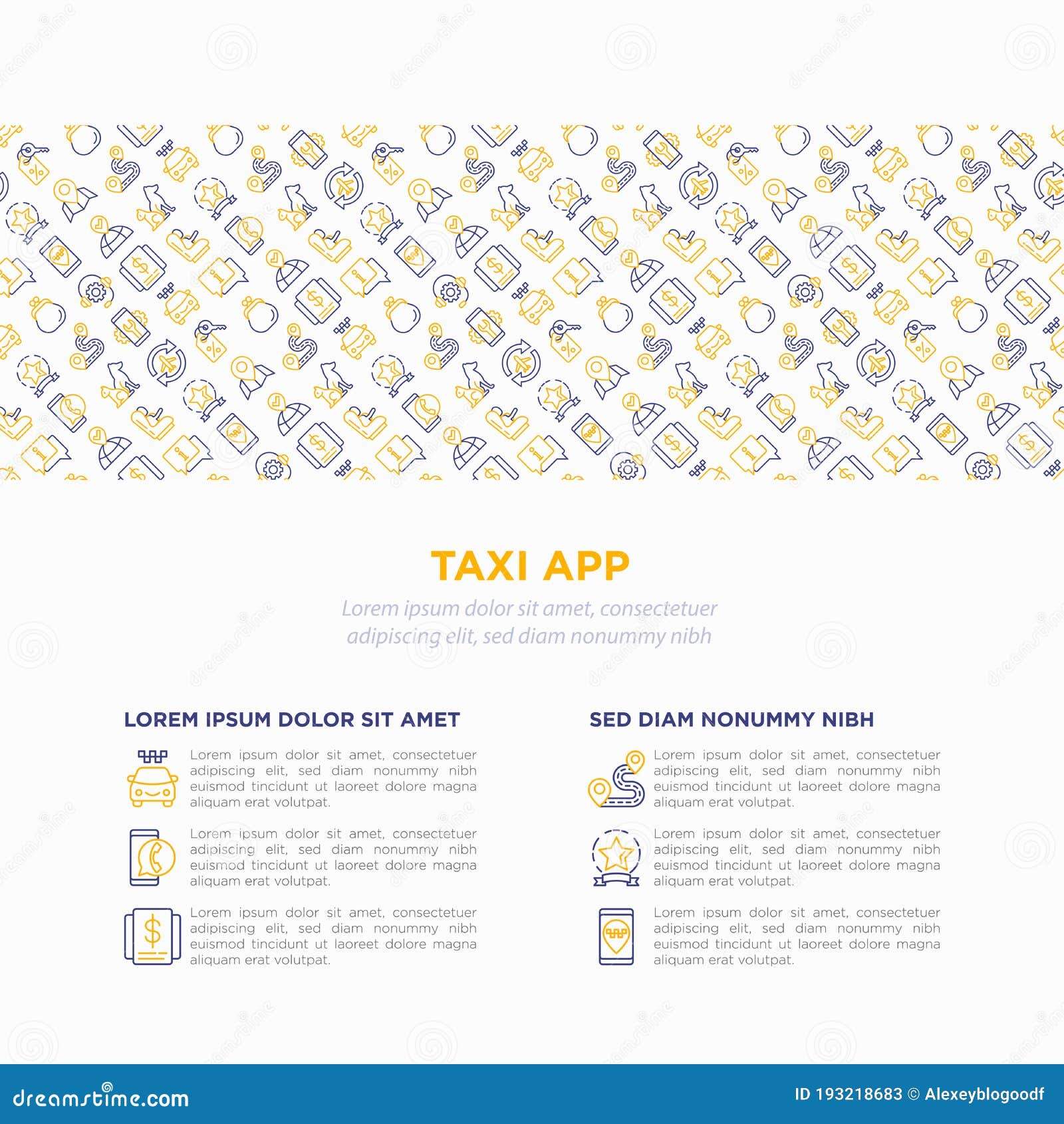 taxi app concept thin line icons payment method promocode settings info support service phone number location pointer airport 193218683