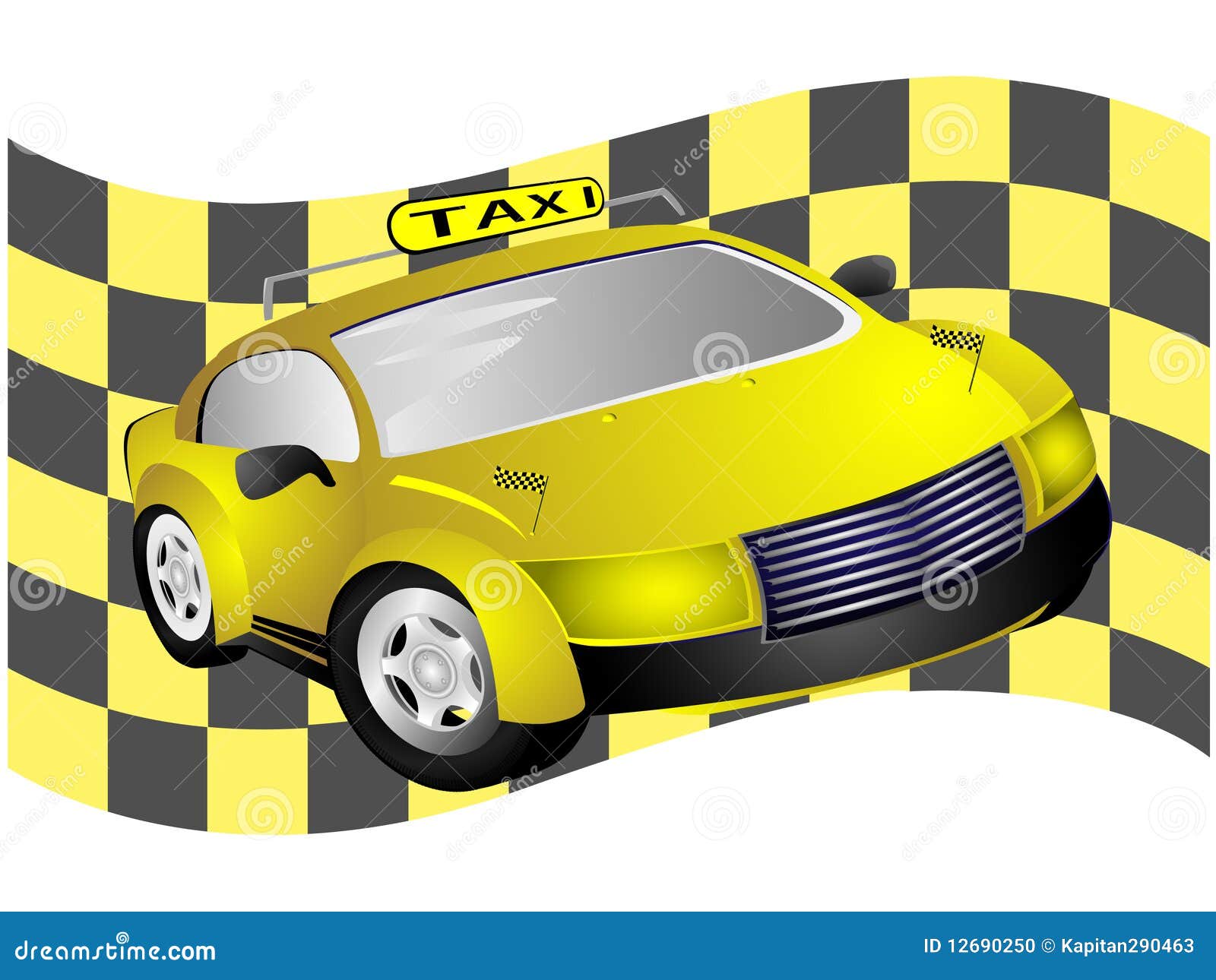Taxi and flag stock vector. Illustration of cover, comfortably 12690250