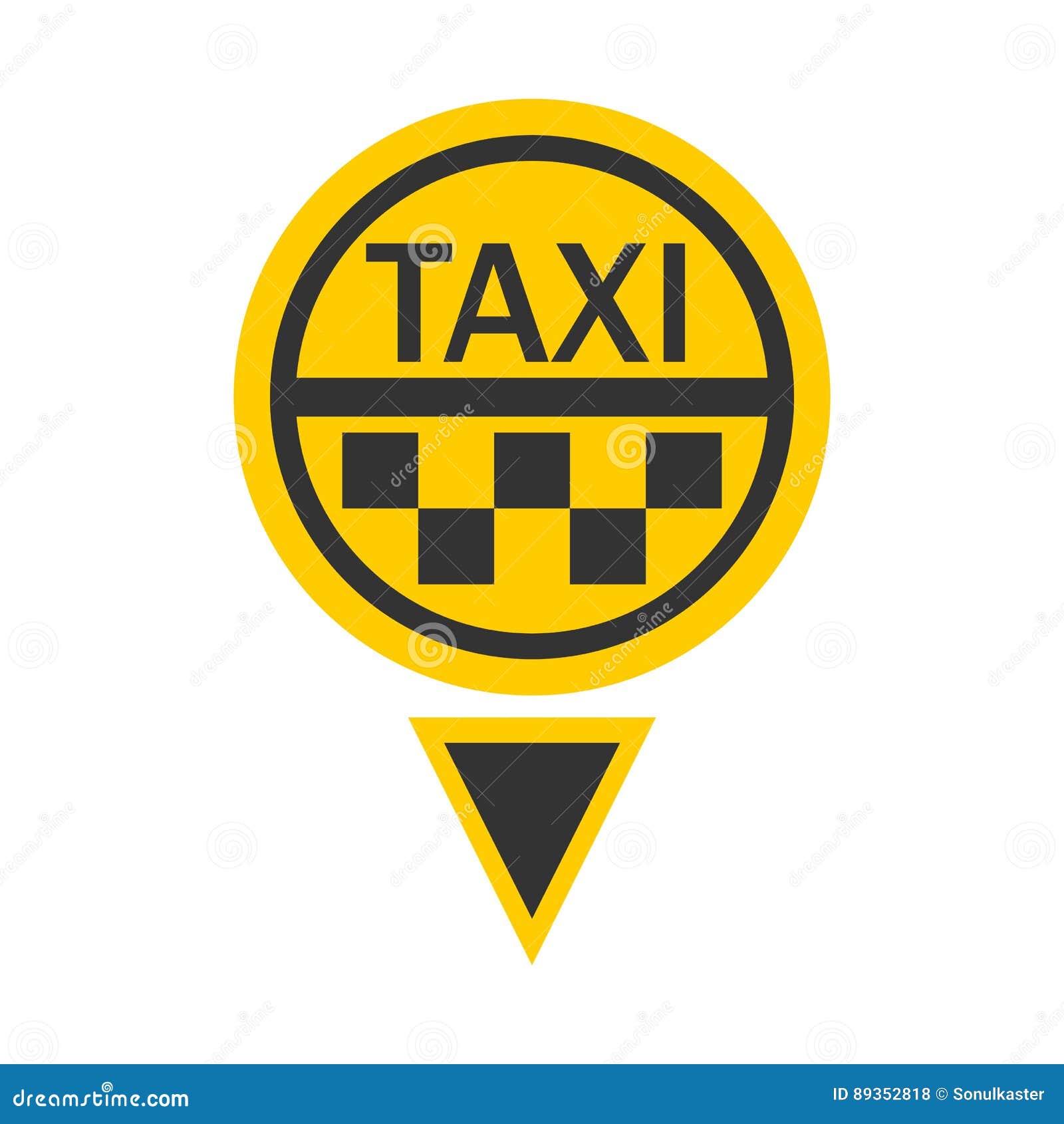 taxi logotype in round   on white