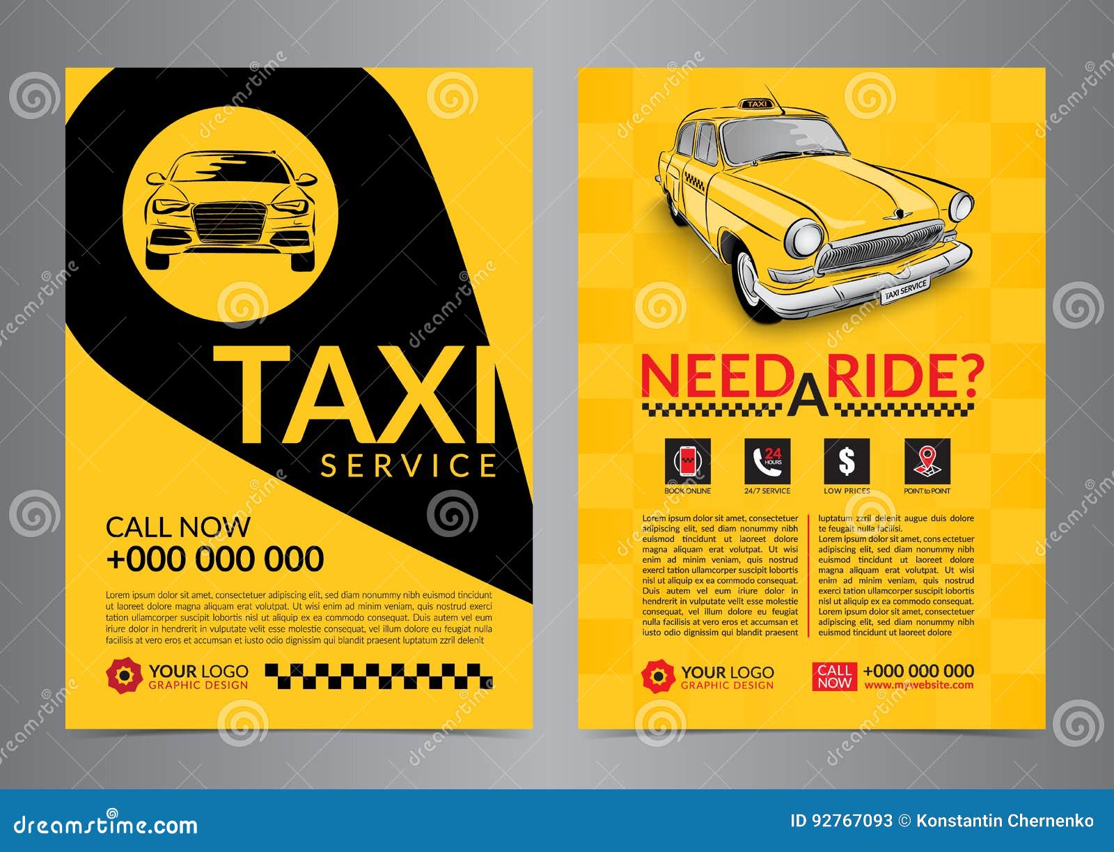 Taxi Pickup Service Design Layout Templates A4 Call Taxi Concept Flyer Stock Vector Illustration Of Magazine Abstract 92767093