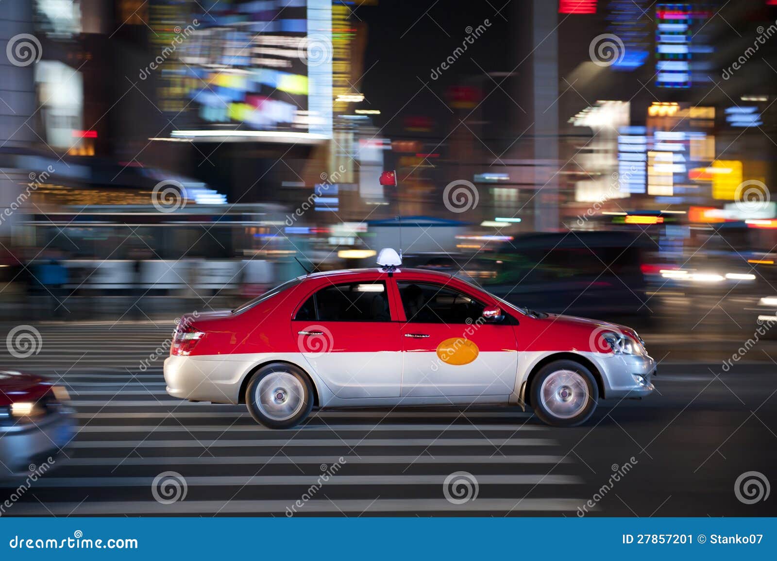 taxi rushing at night