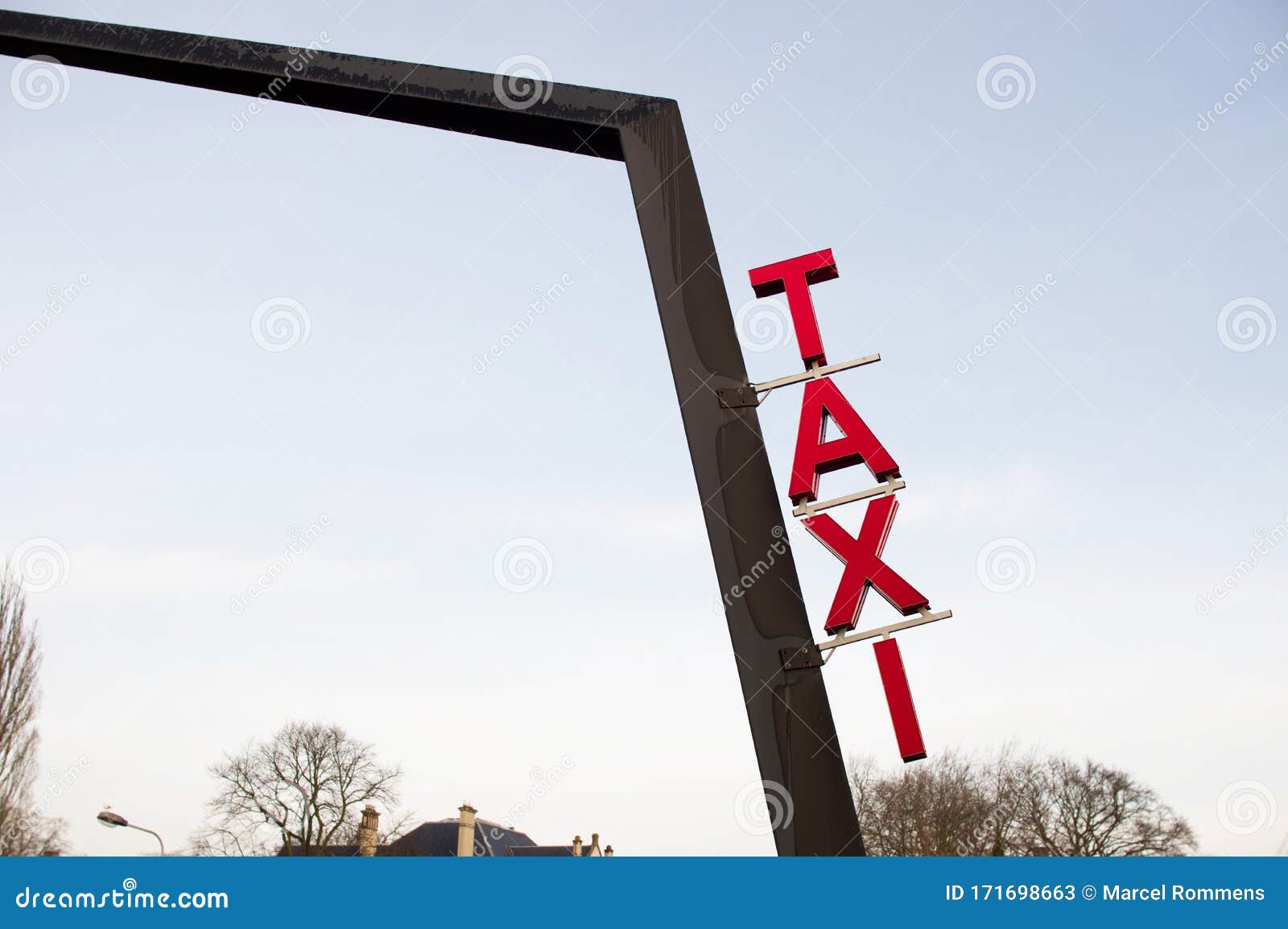 Taxi Sign To Indicate a Taxi Stand Stock Image Image of transport