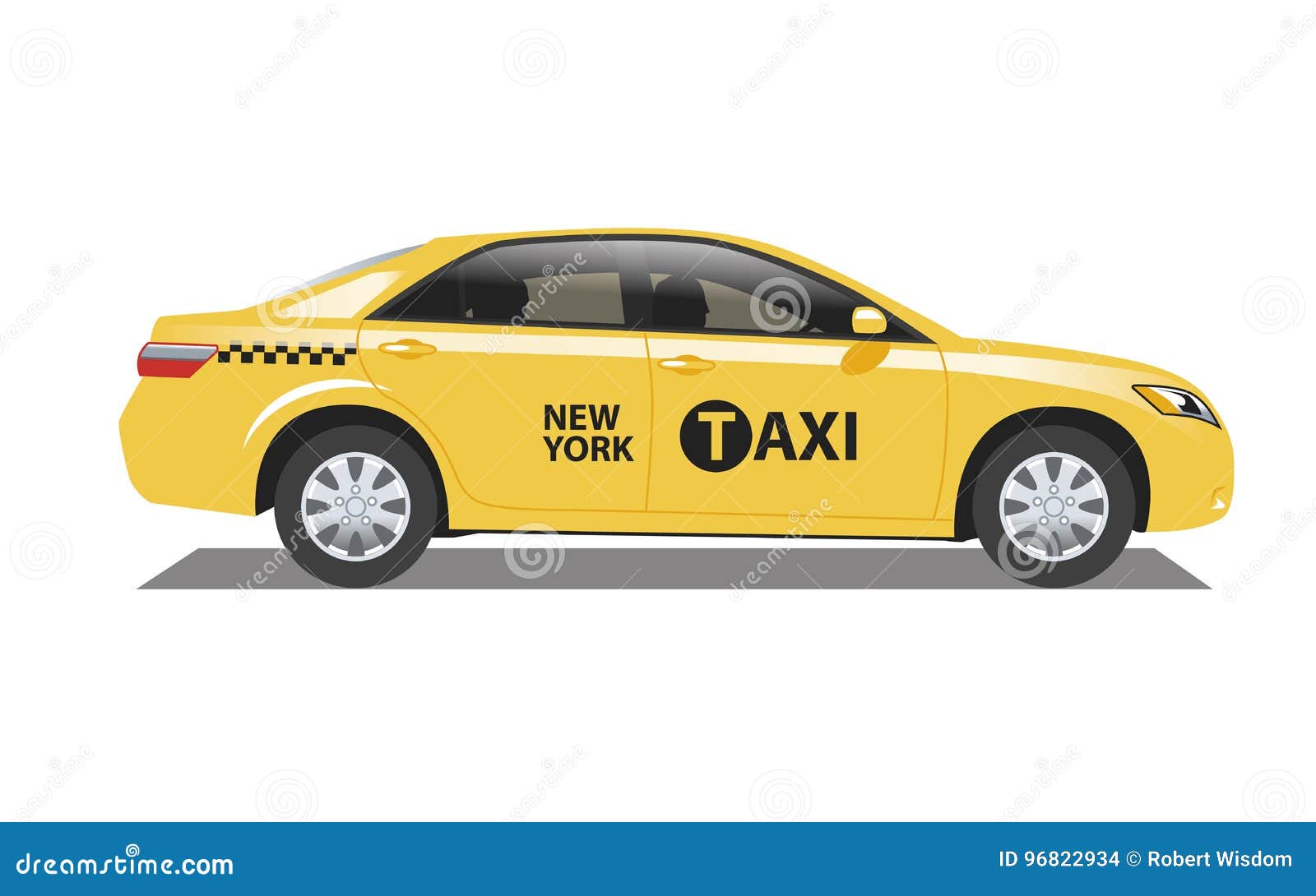 Taxicab de New York. Medalhão típico Toyota Camry do táxi de táxi do amarelo amarelo de New York