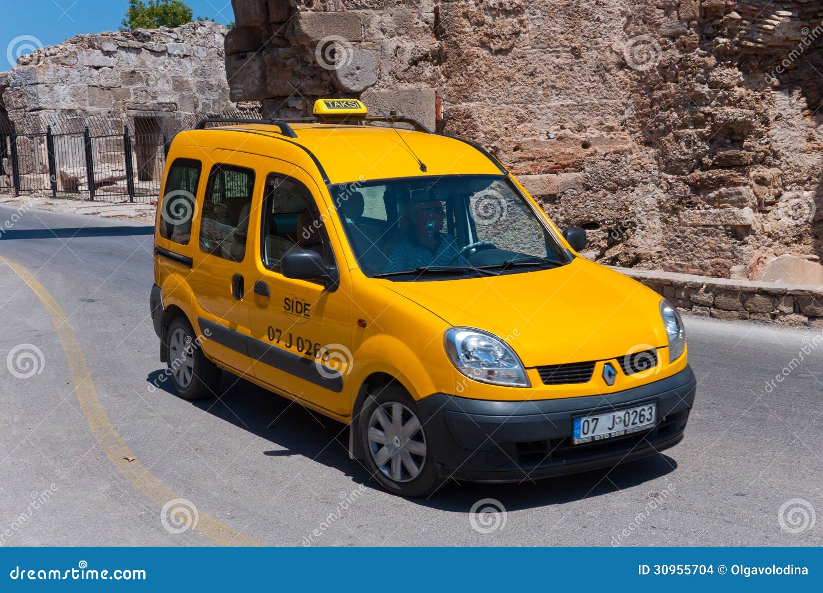 Taxis in Side, Turkey editorial stock image. Image of transportation