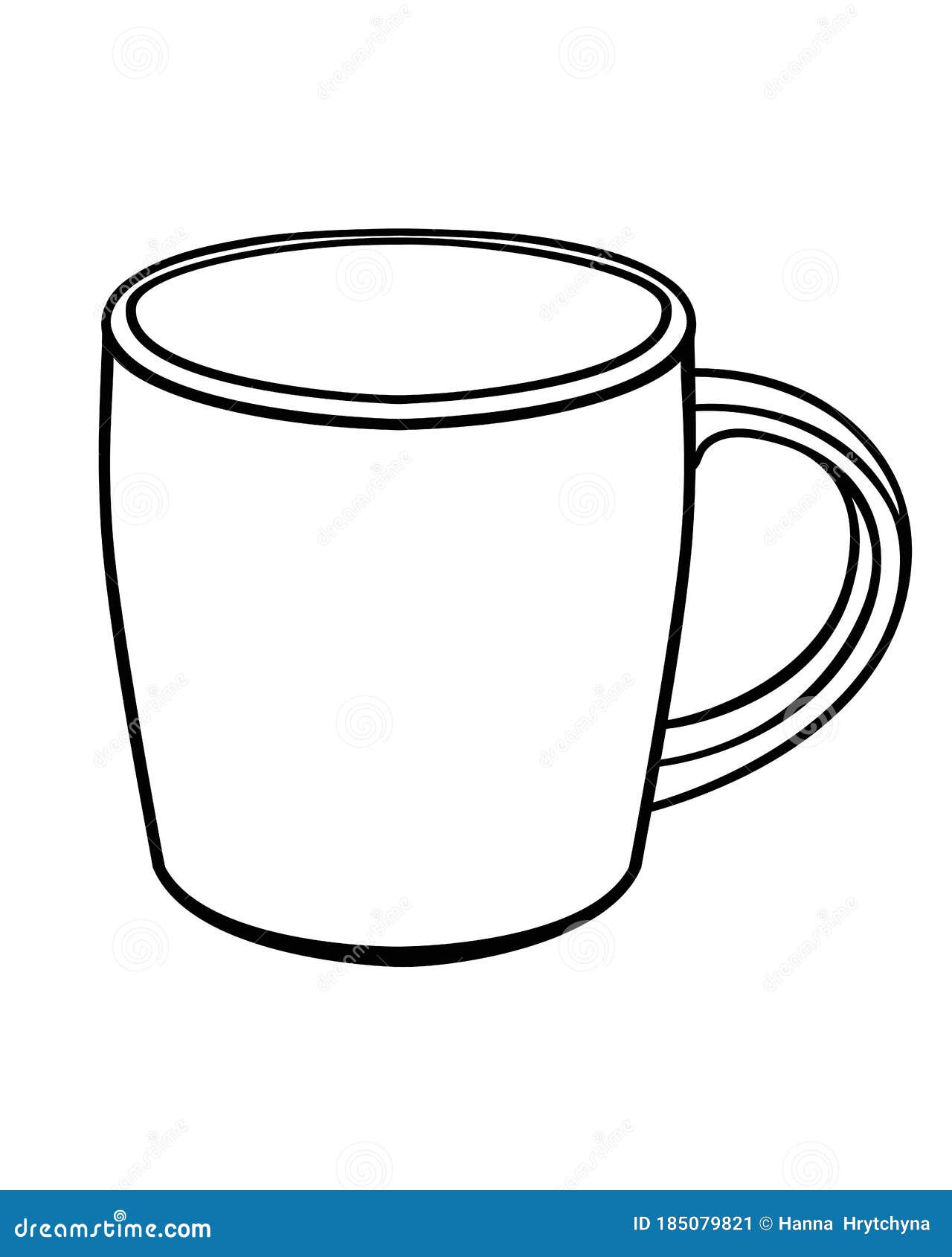 Taza De Té O Café, Imagen Lineal Vectorial Para Colorear. Esquema. Dibujo  Manual. Una Taza Es Un Elemento Lineal Para Un Libro De Ilustración del  Vector - Ilustración de vector, caliente: 185079821