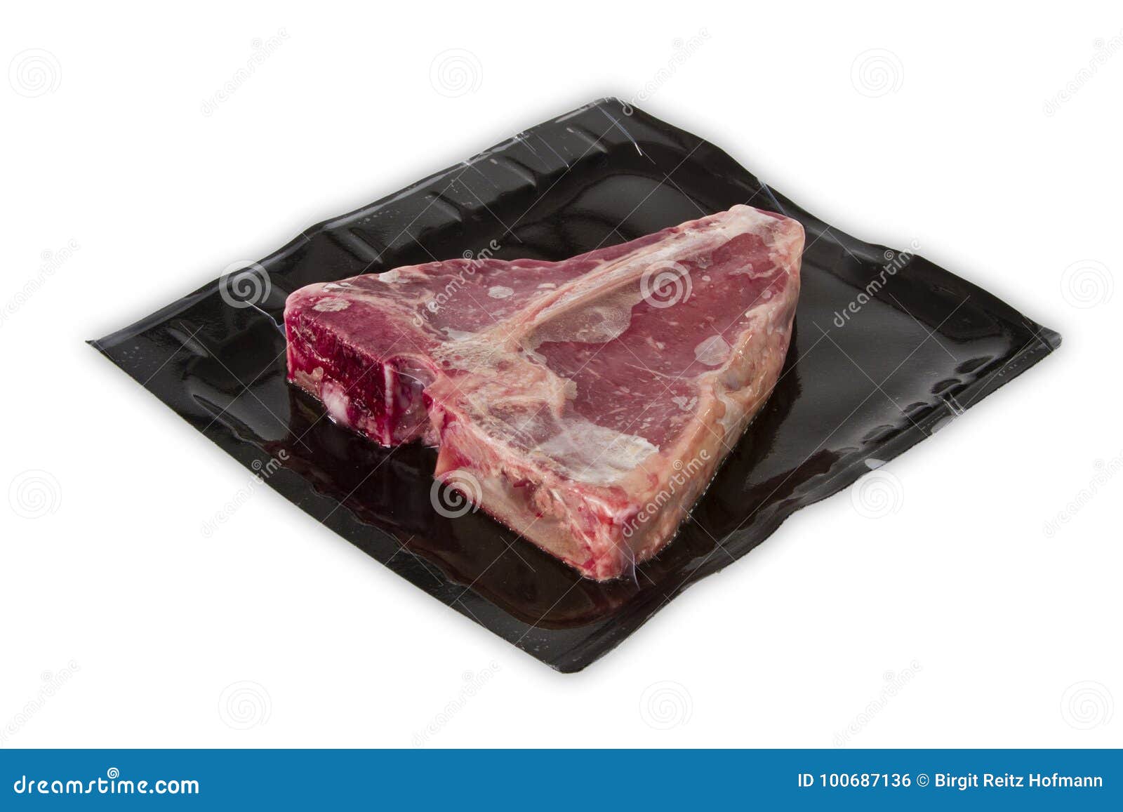 tbone steak in vacuum package
