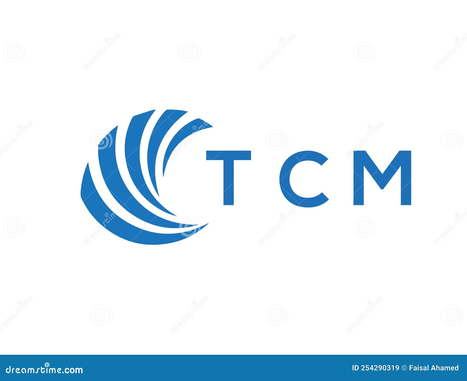 TCM Letter Logo Design On White Background. TCM Creative Circle Letter