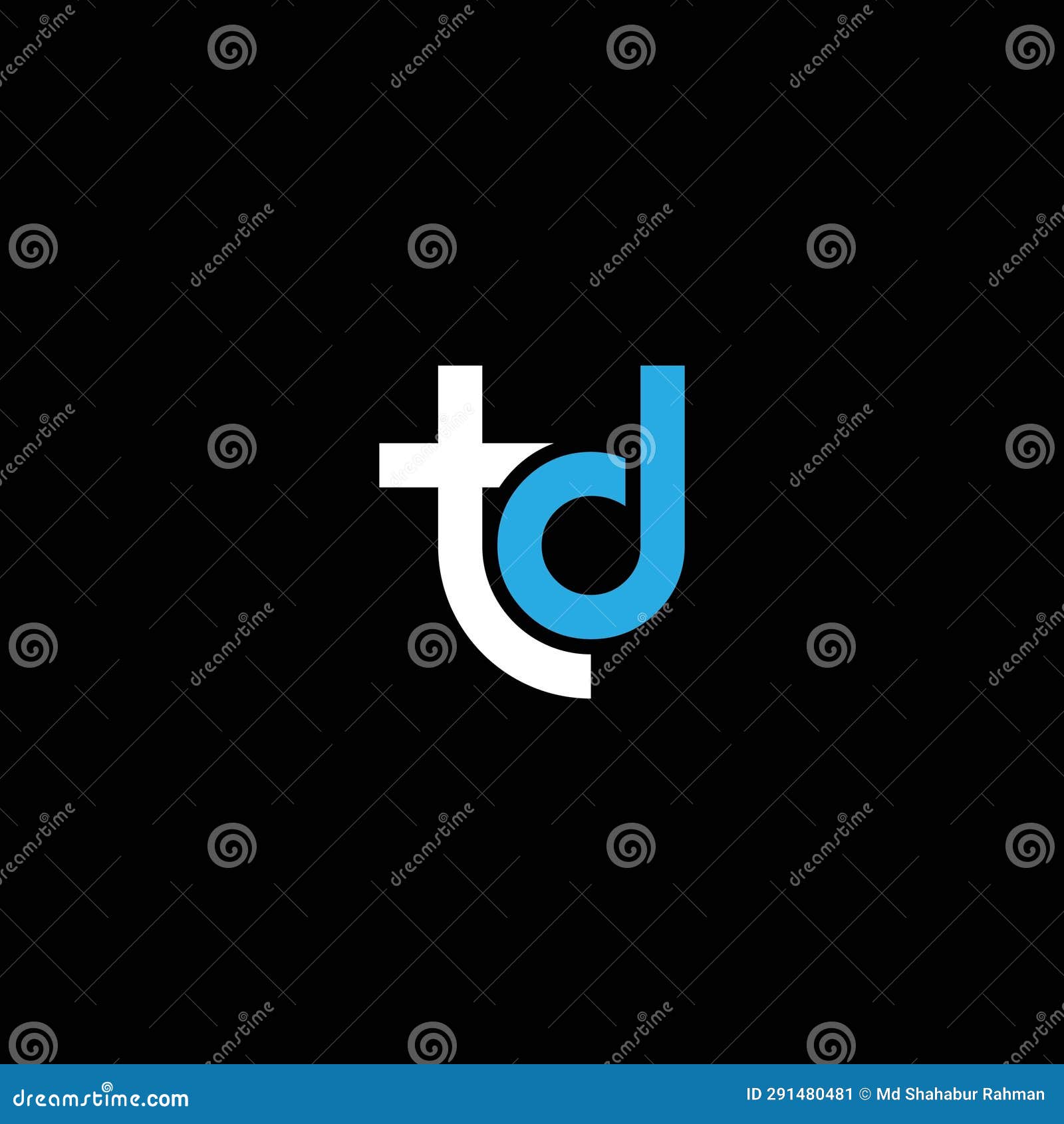 td or dt abstract letter logo or icon or   with different colour.