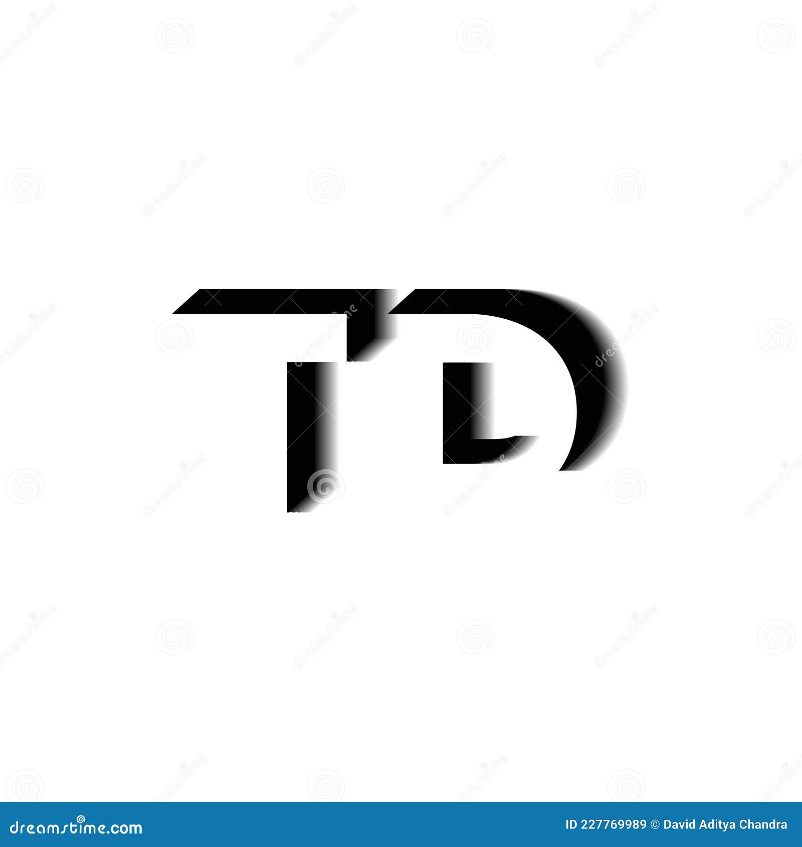 TD Monogram Shadow Shape Style Stock Vector - Illustration of black ...