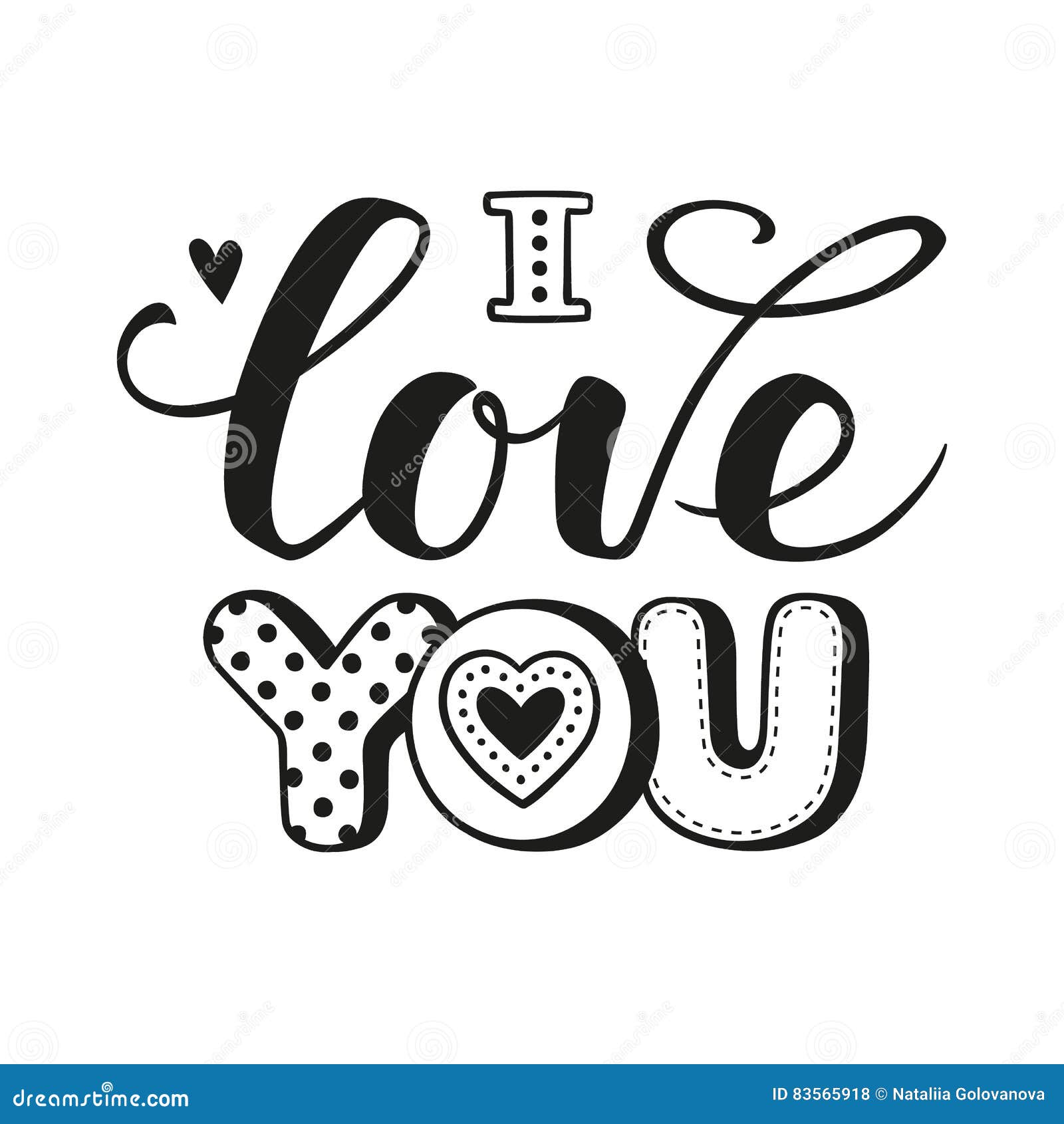 Te amo letras caligráficas ilustración del vector. Ilustración de nota