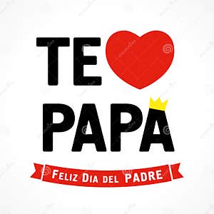 Feliz Dia Papa Spanish Elegant Lettering Cartoon Vector CartoonDealer 