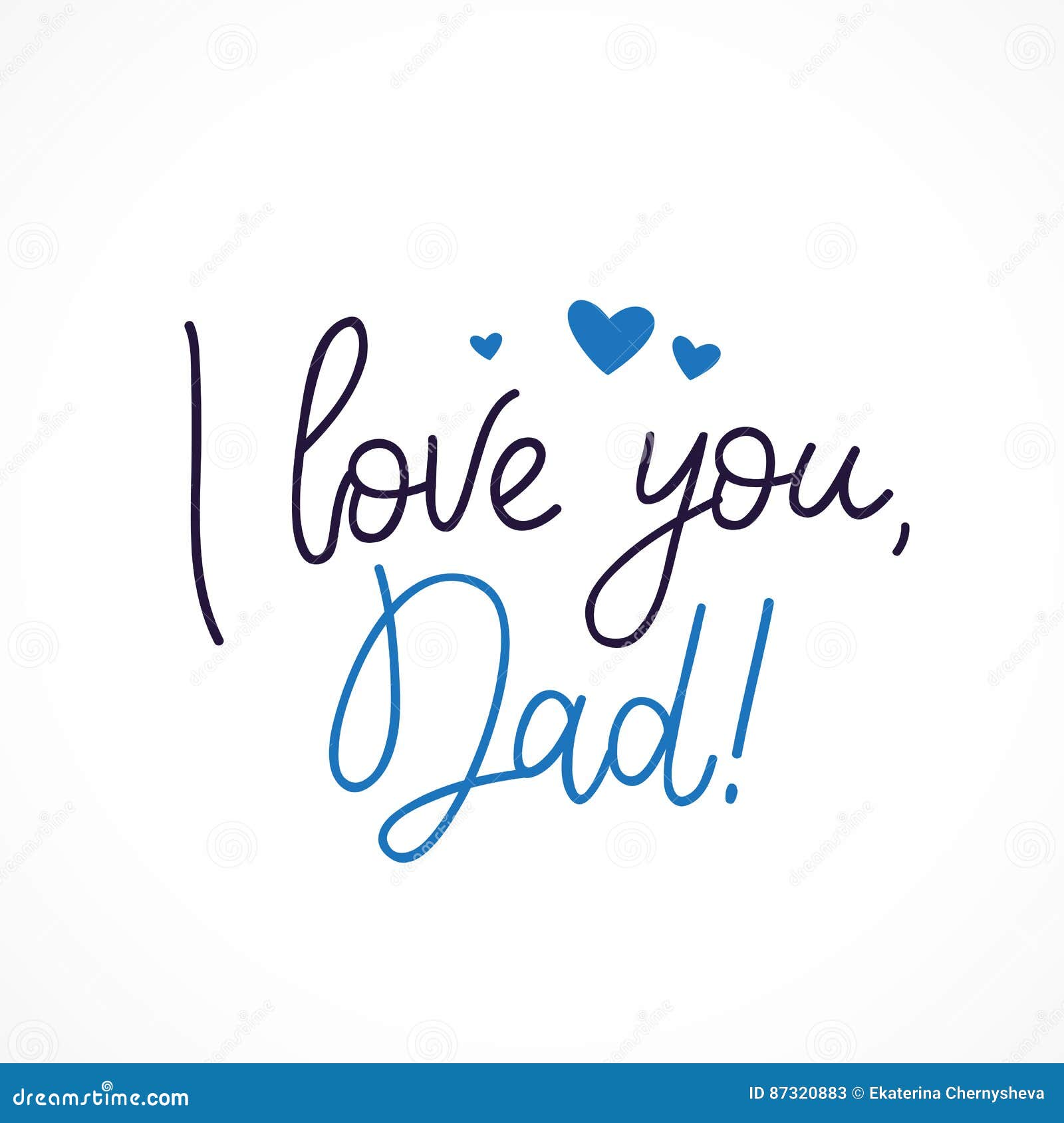 ¡Te amo papá! Caligrafía ilustración del vector. Ilustración de