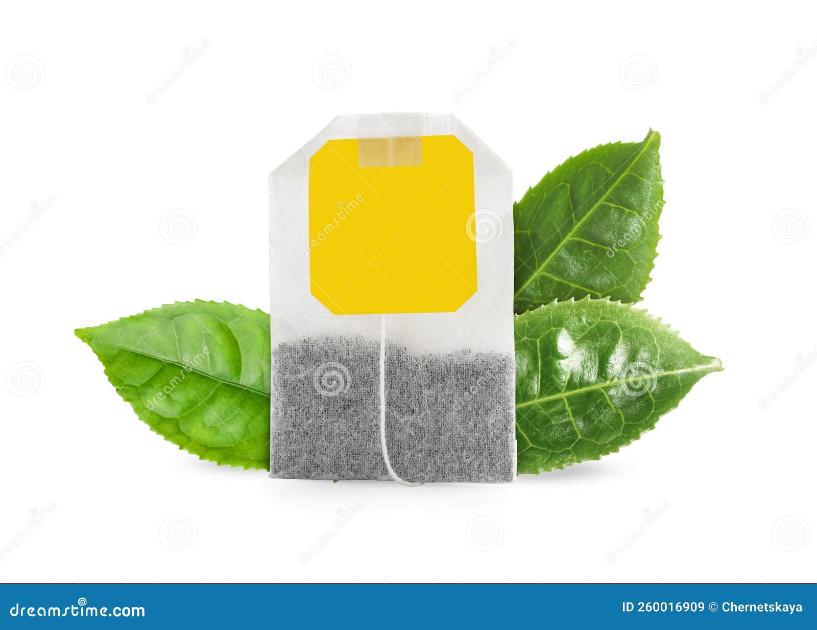 Tea Bag with Leaves on White Background Stock Image Image of aroma