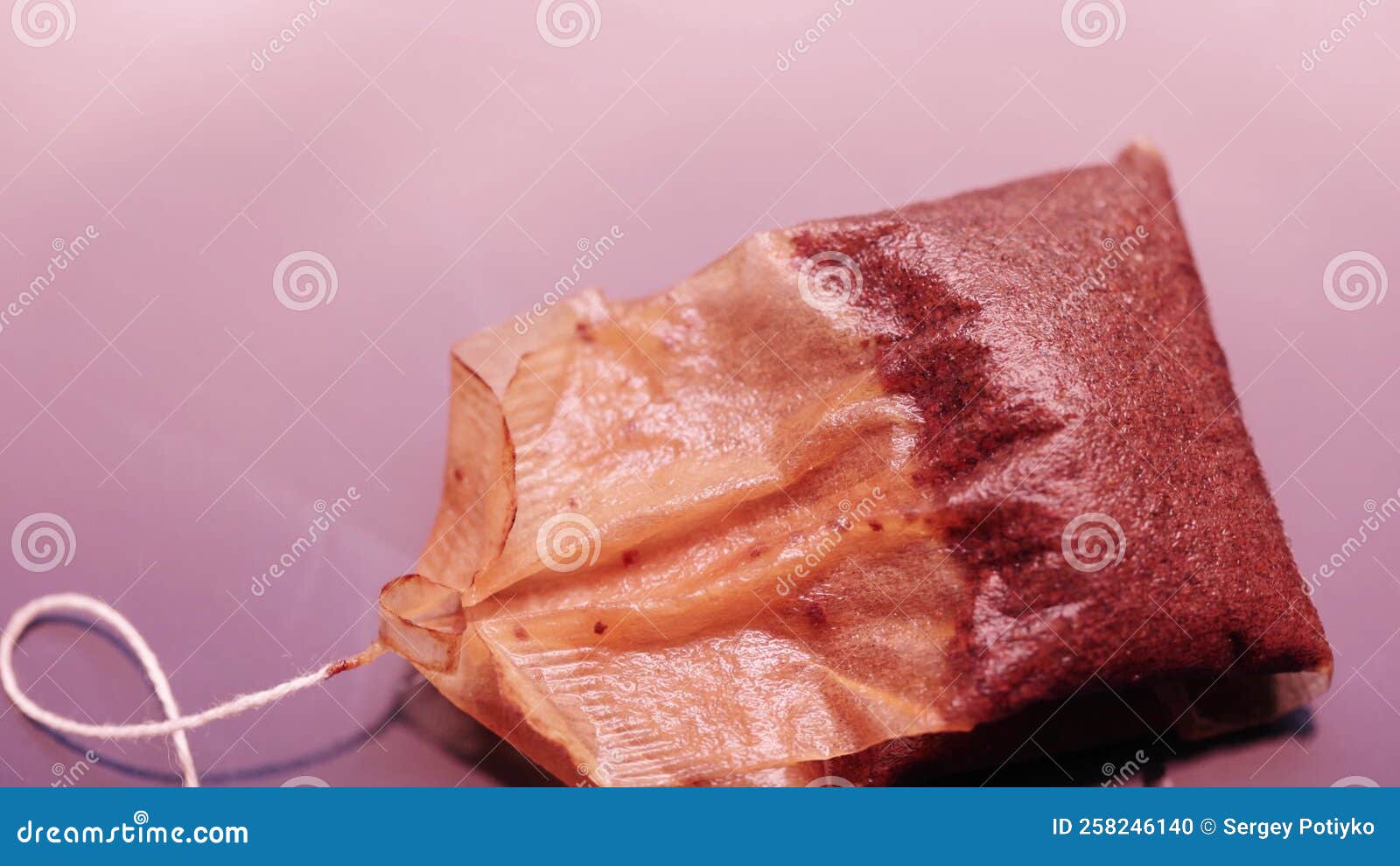 Tea bag with leftover tea stock footage. Video of natural 258246140