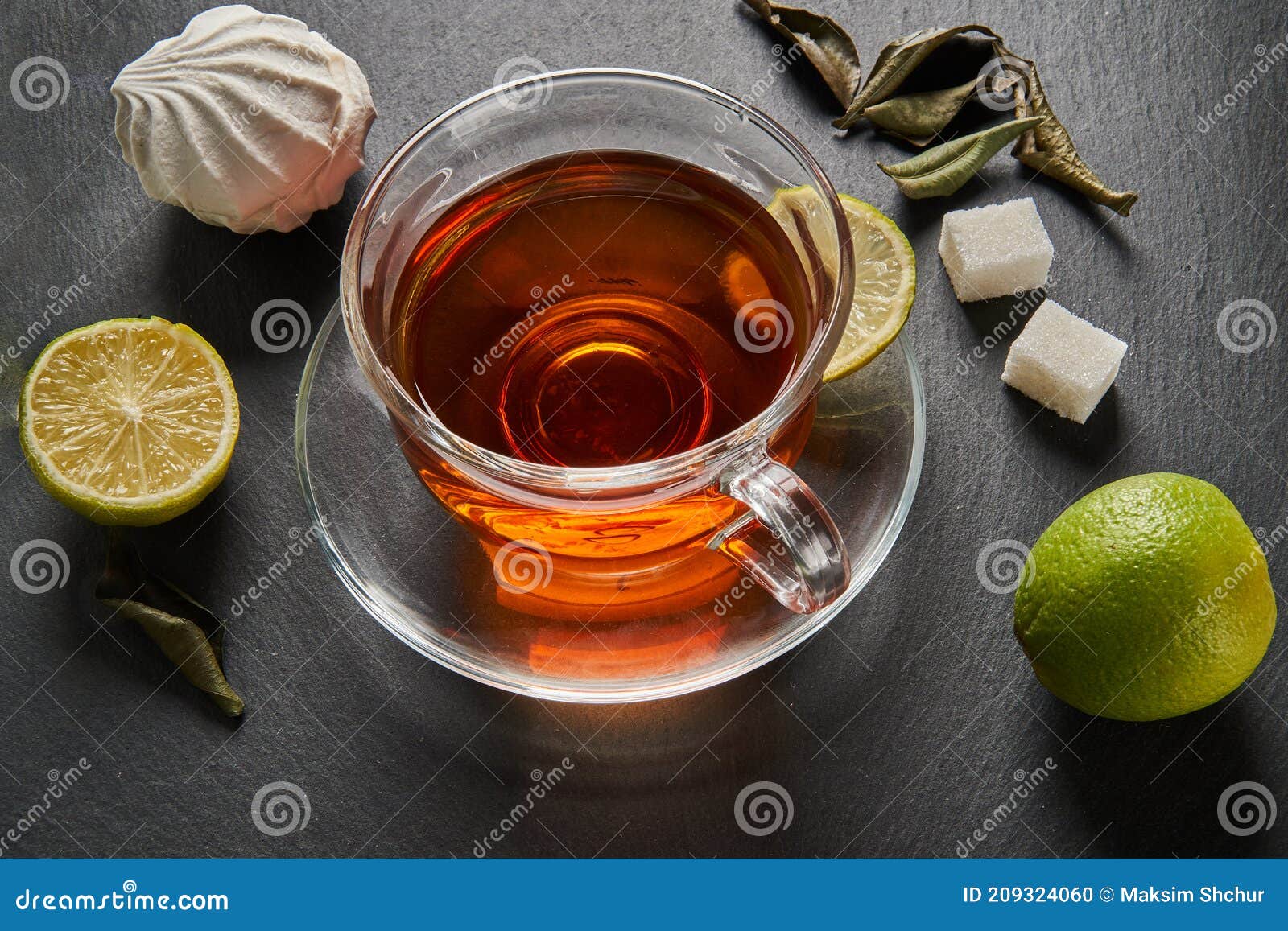 Tea in a Bag, Lime and Marshmallows Stock Photo Image of mint