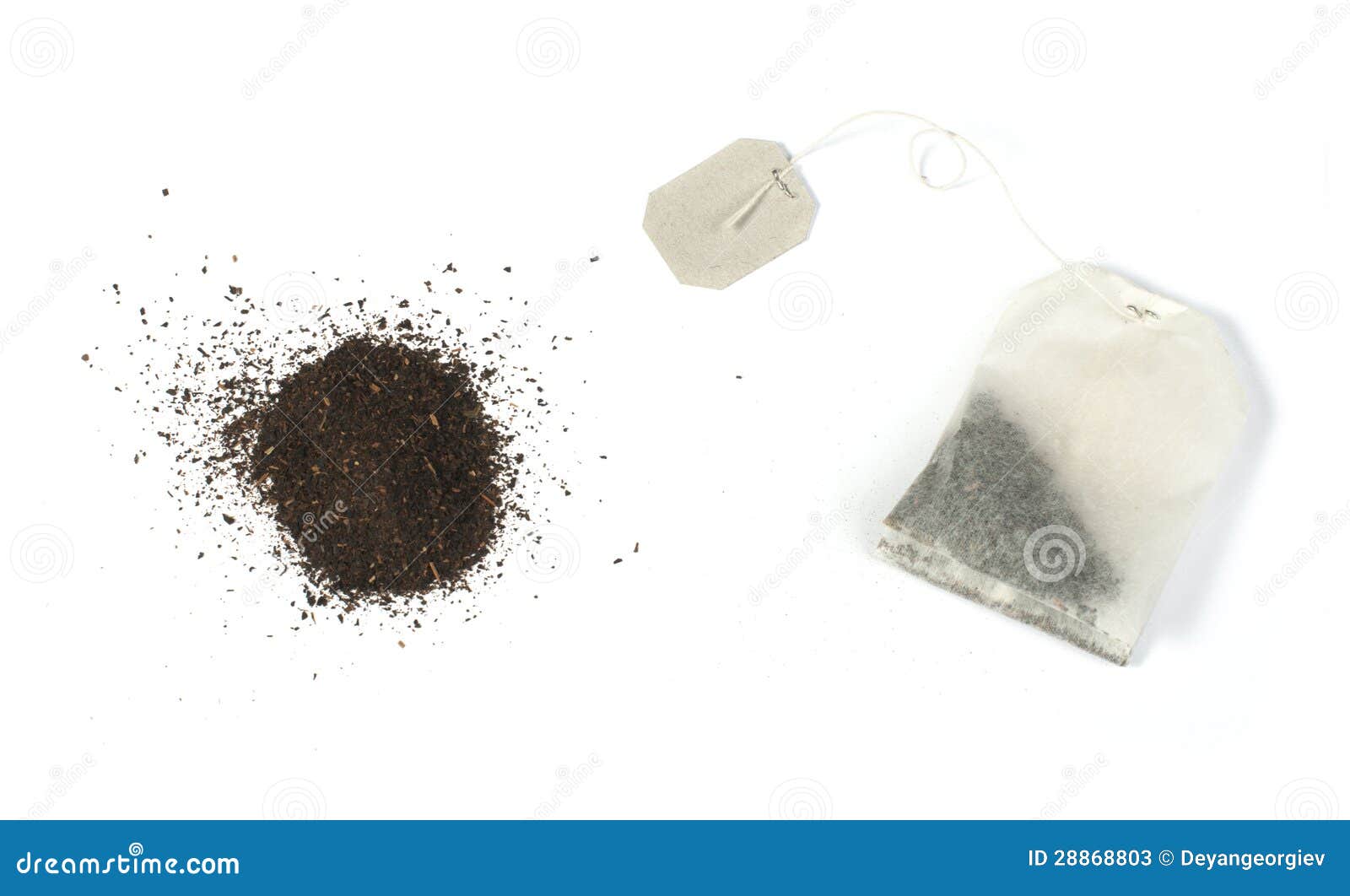 Tea bag with white label stock image. Image of flower 28868803