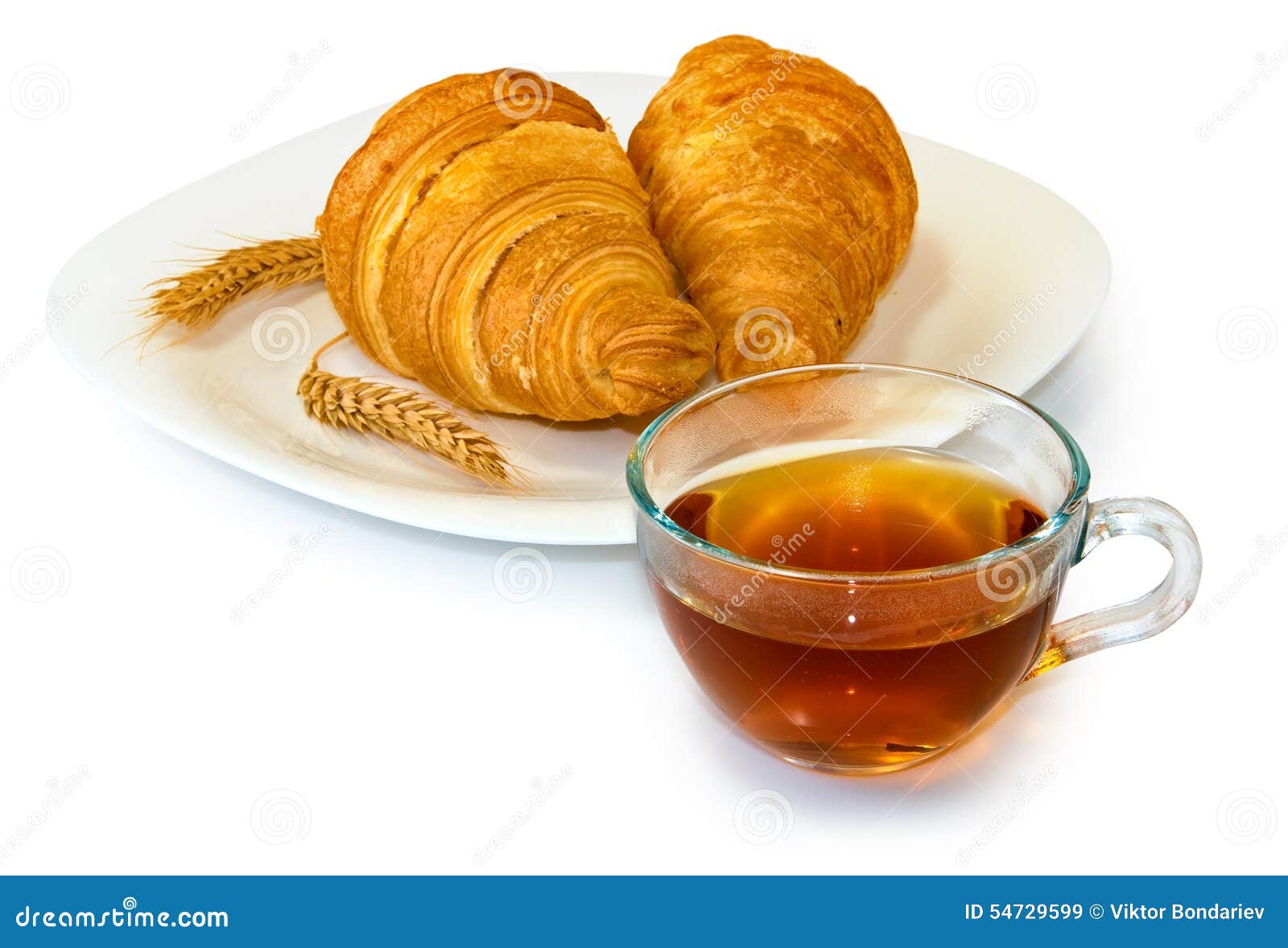 Tea and a bagel closeup stock image. Image of morning 54729599