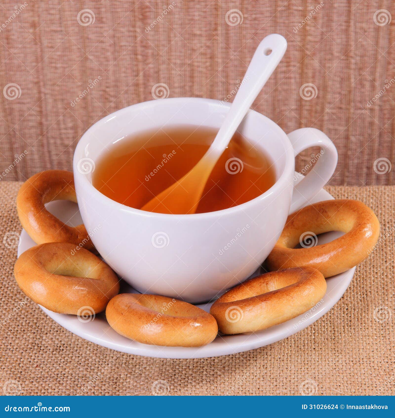 Tea and bagels stock photo. Image of delicious, breakfast 31026624