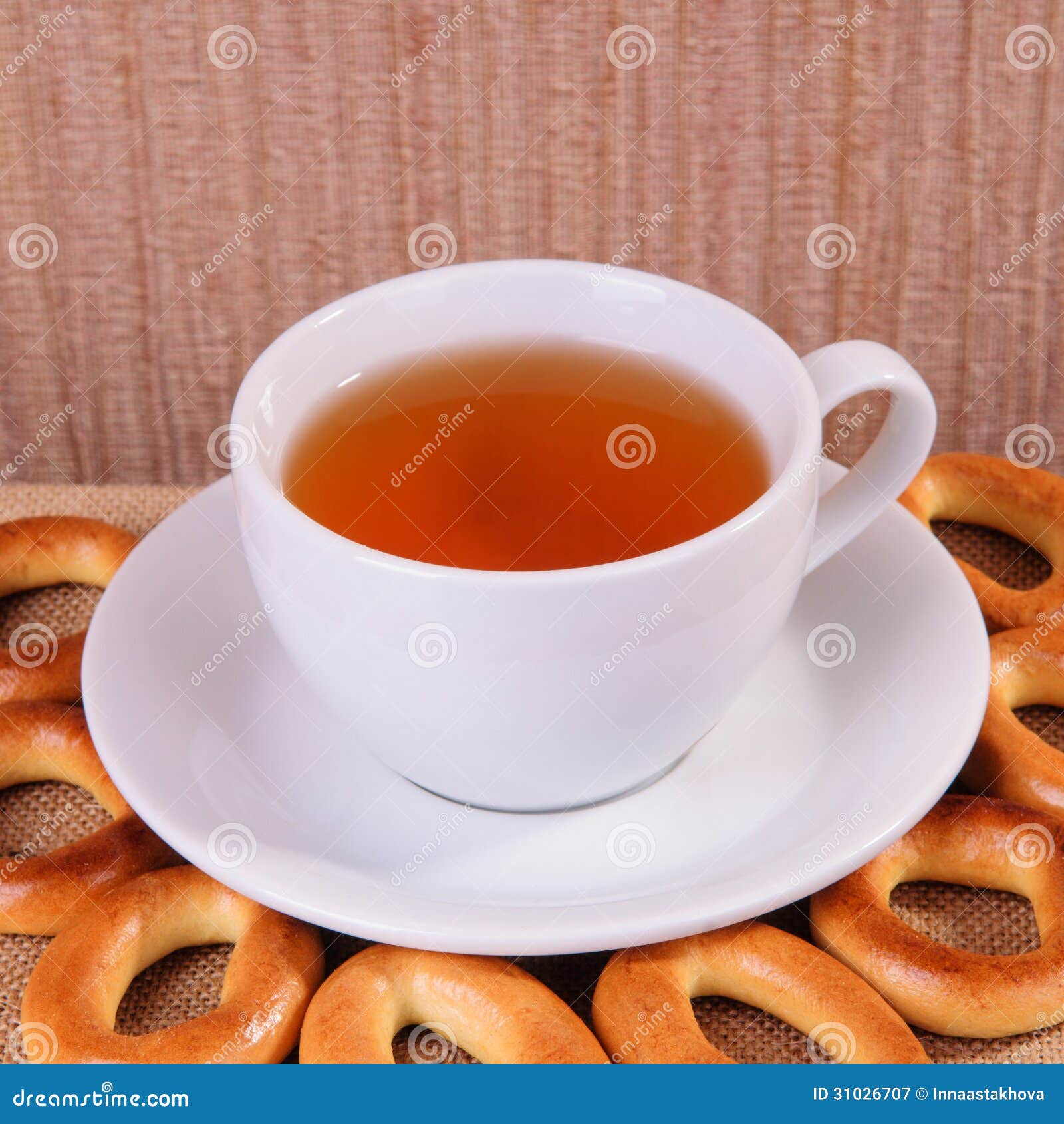 Tea and bagels stock image. Image of nutrition, ceramics 31026707