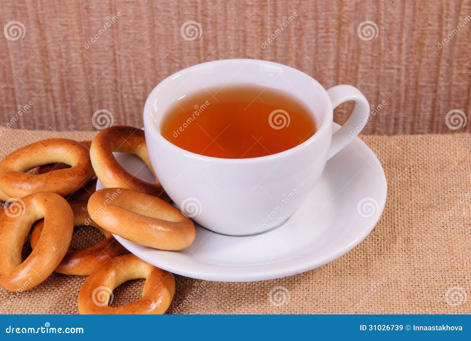 Tea and bagels stock image. Image of chocolate, morning 31026739