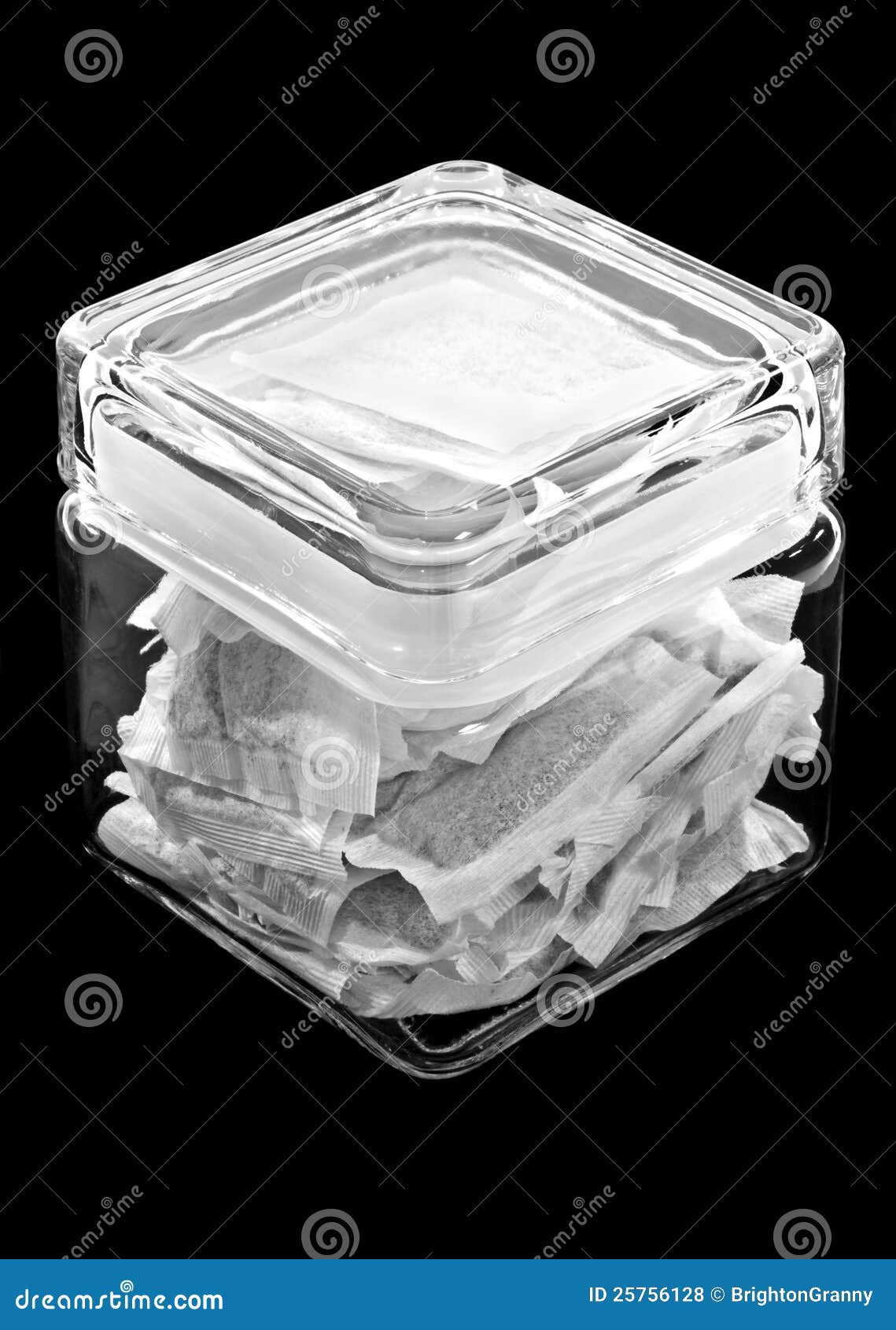 Tea bags in jar stock photo. Image of drink, glass, bags 25756128