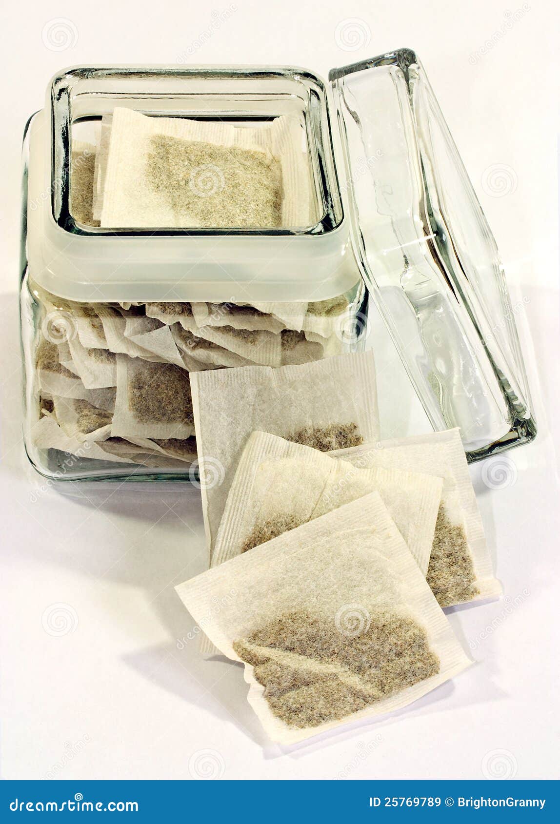 Tea bags in jar stock image. Image of earl, transparent 25769789
