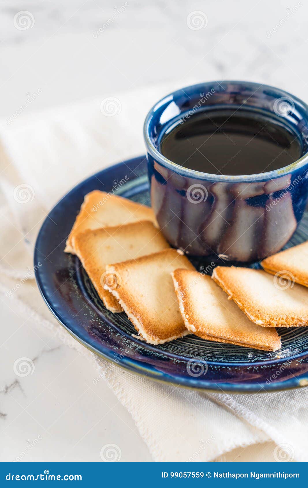 Tea with biscuit stock image. Image of biscuit, breakfast 99057559