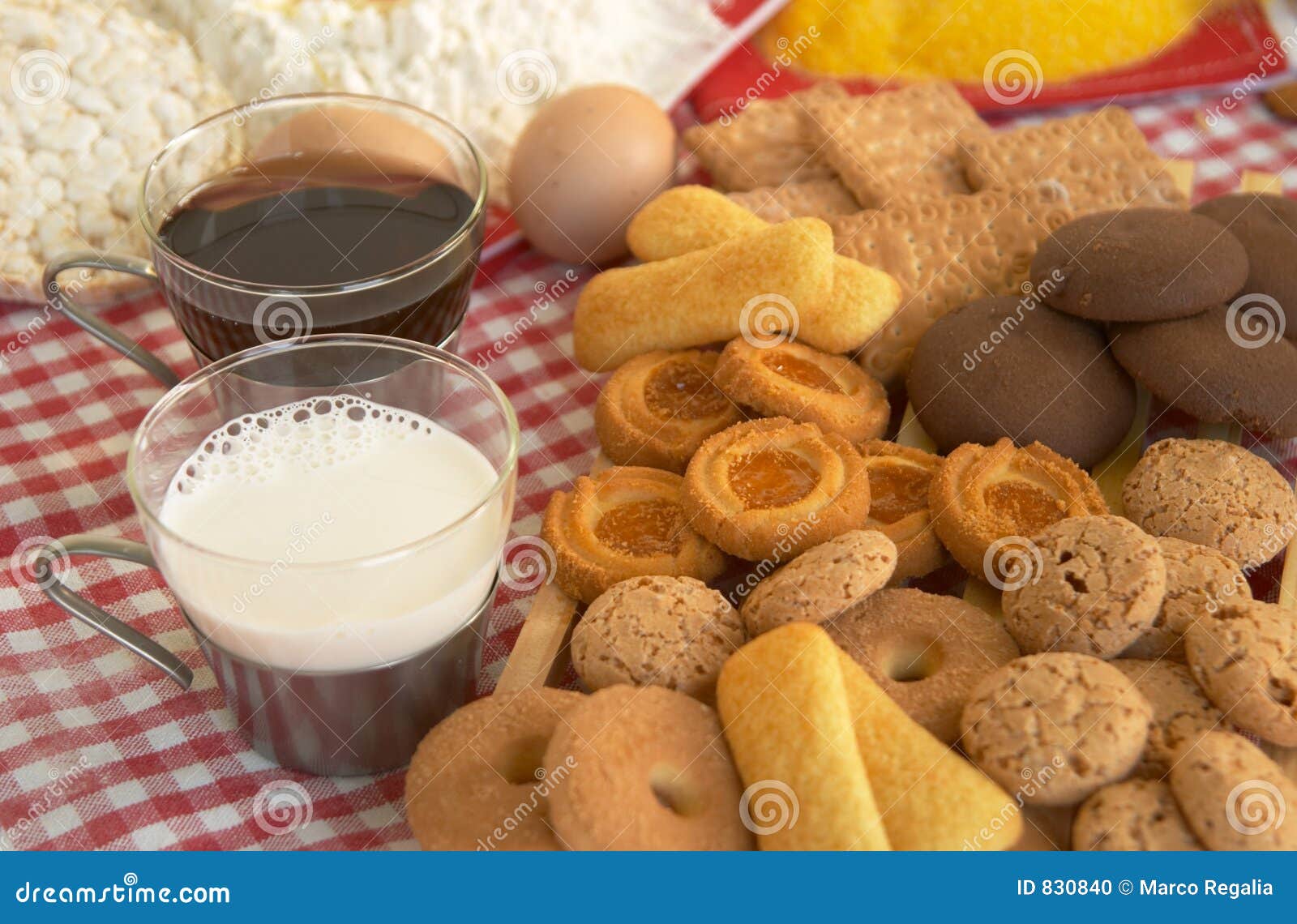 Tea, biscuits, milk, egg stock photo. Image of biscuits 830840