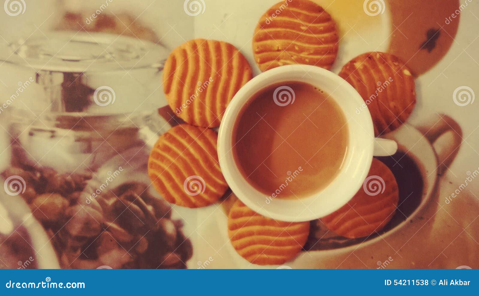 Tea and Biscuits in a Tray stock photo. Image of sweet 54211538