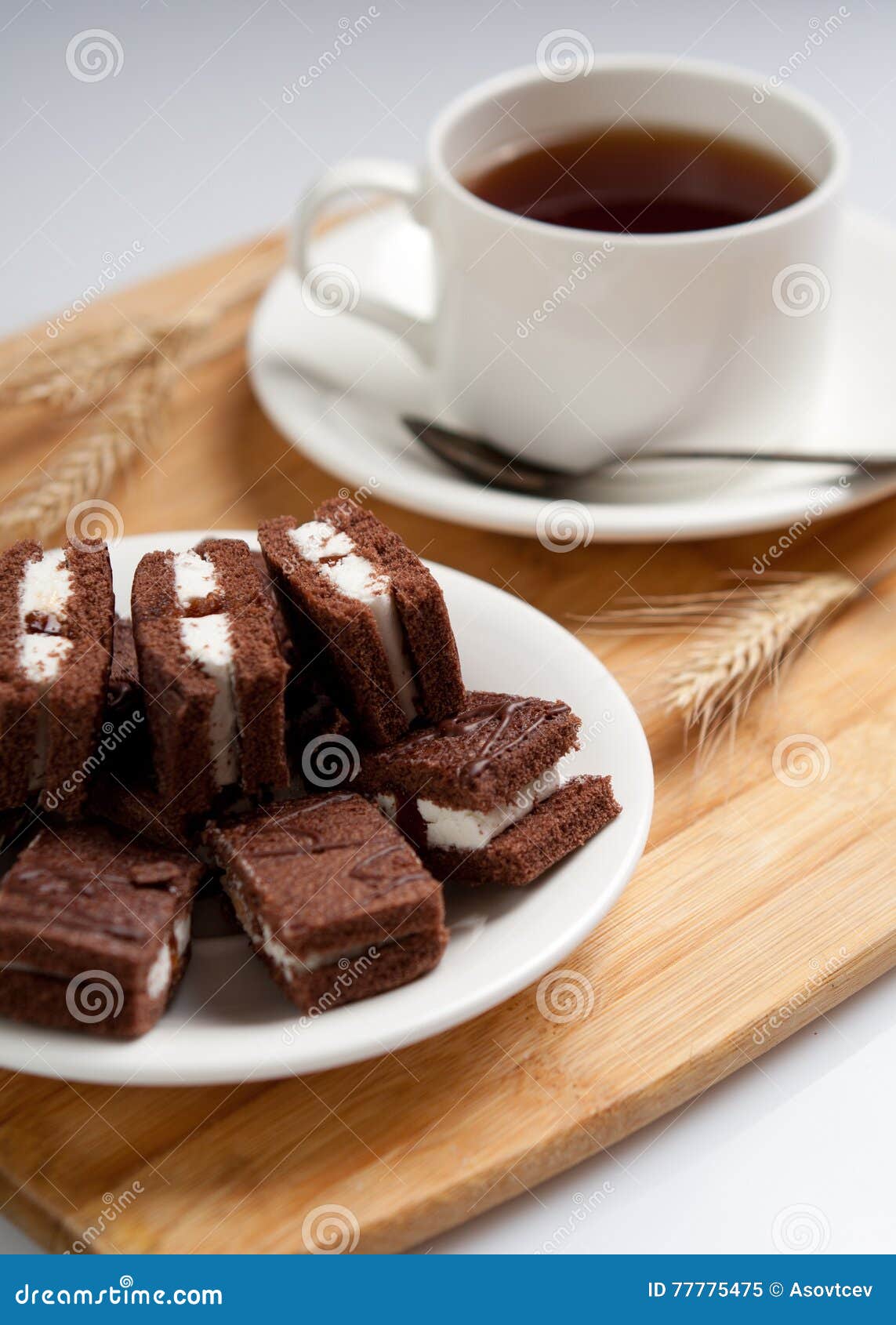 Tea and Cakes Desert Simple Composition Village Style Stock Image ...