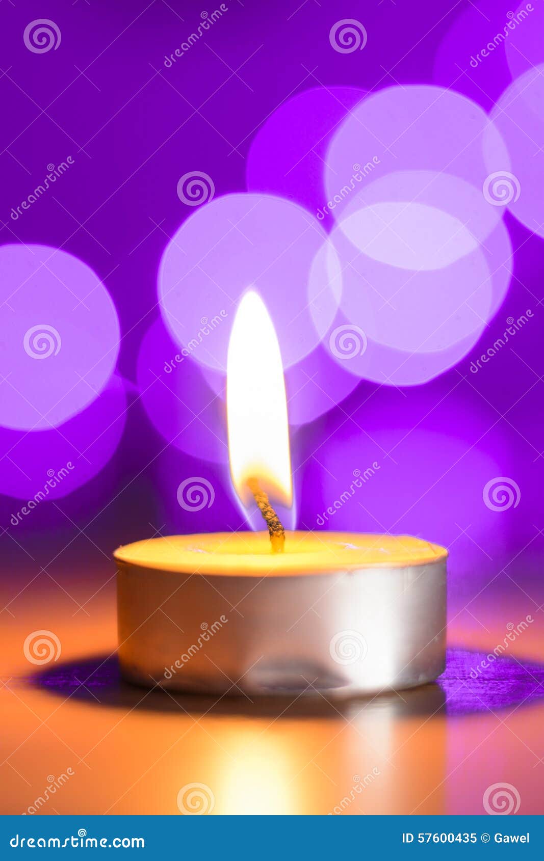 Tea Candle and a Pink Bokeh Stock Image Image of blurred, flame 57600435