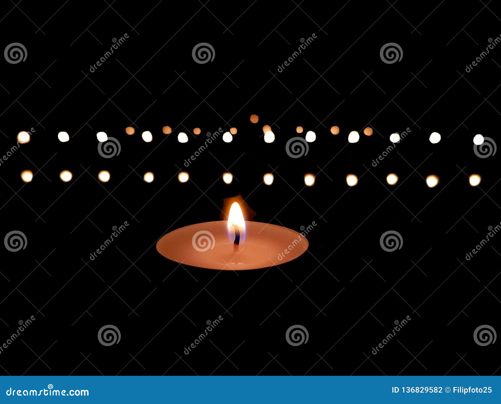 Tea candles stock photo. Image of burn, ceremony, background 136829582