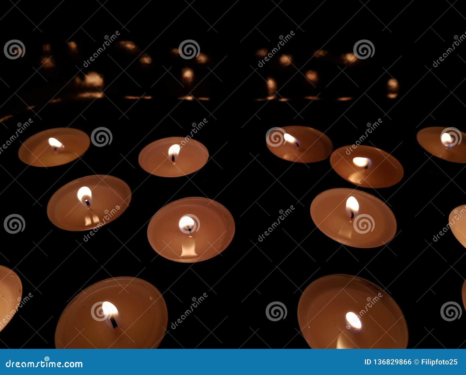Tea candles stock photo. Image of burn, ceremony, celebration 136829866