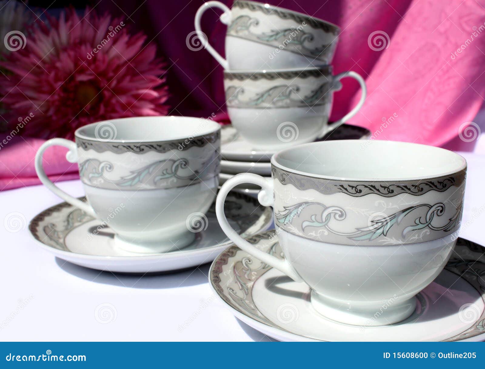 Tea and coffee cups stock photo. Image of restaurant 15608600