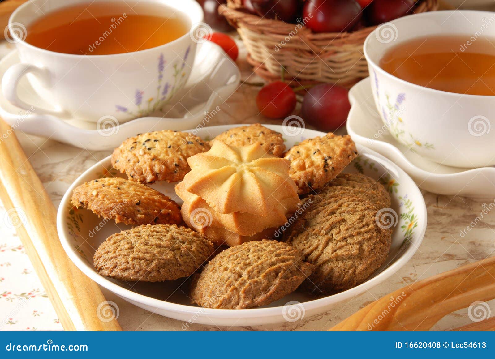 Tea and cookies stock photo. Image of crumb, eating, chip 16620408