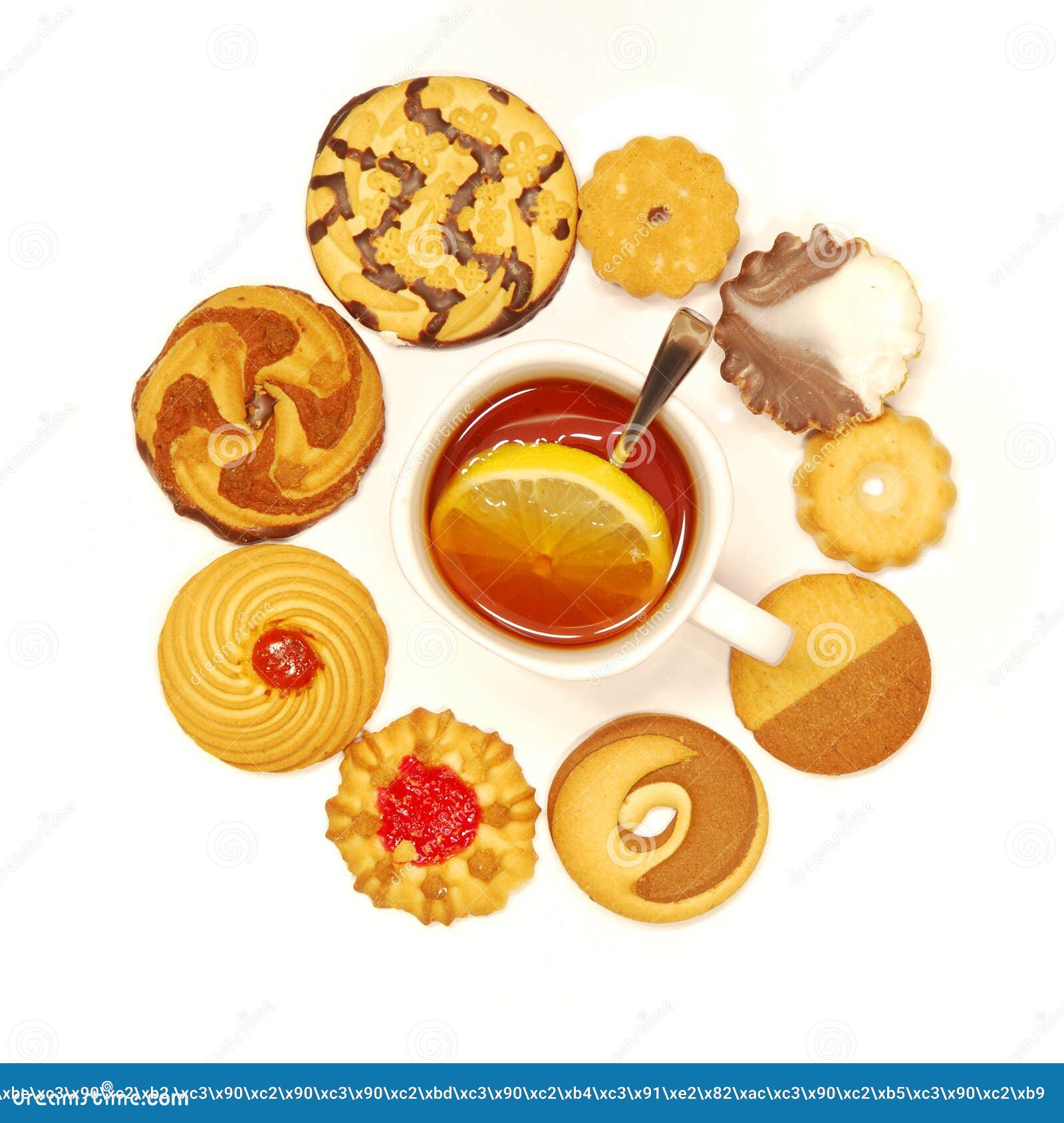 Tea cup with biscuits stock image. Image of biscuits 12539361