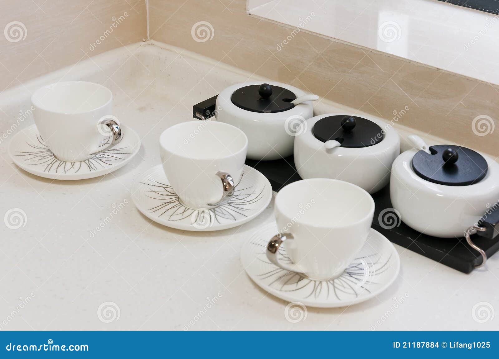 Tea cup in kitchen stock photo. Image of bench, life 21187884