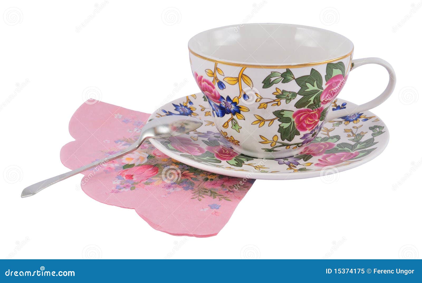 Tea cup with spoon stock image. Image of porcelain, saucer 15374175